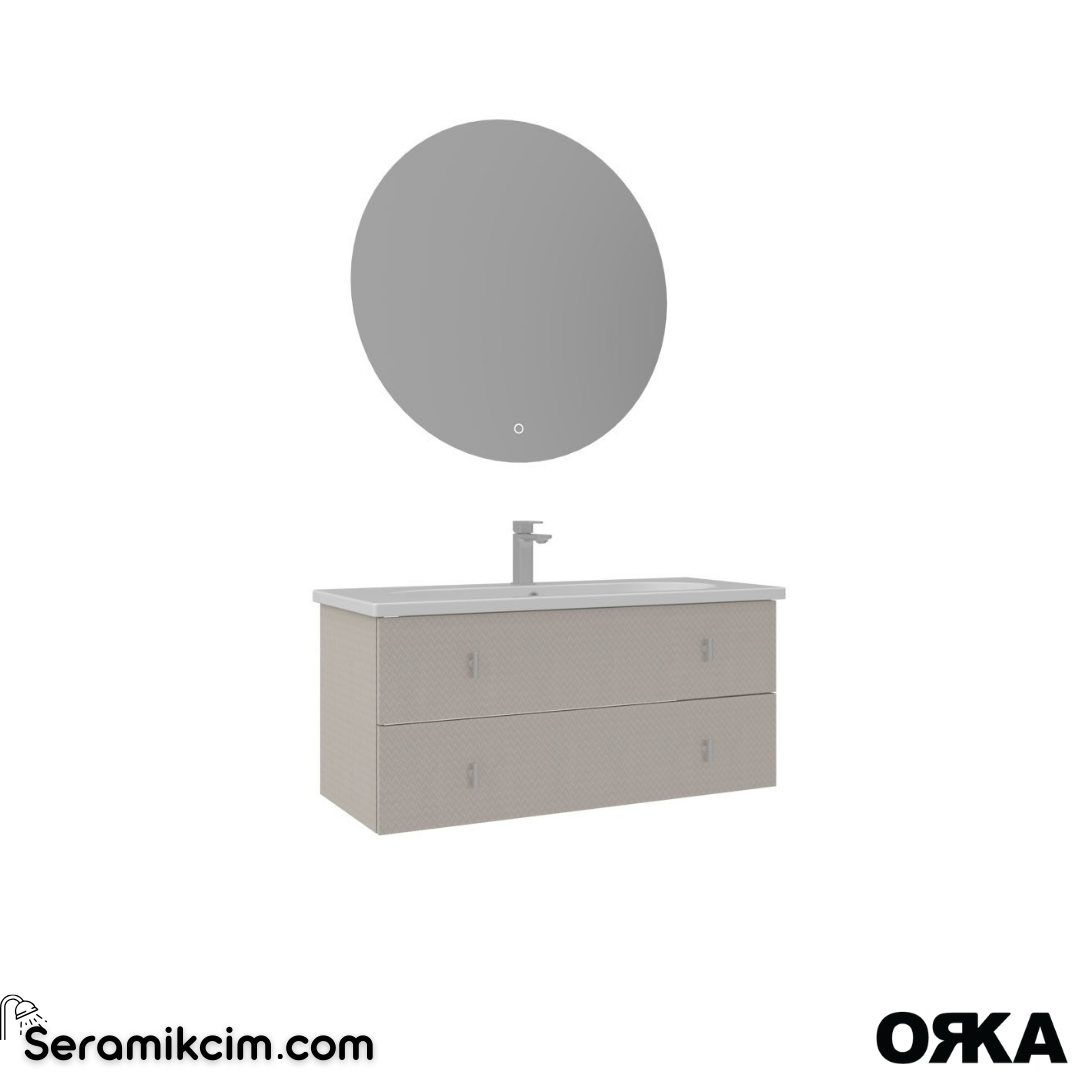 Orka Milazzo 100cm Ledli Ayna Asma Banyo Dolabı Set Callisto Krom Detay