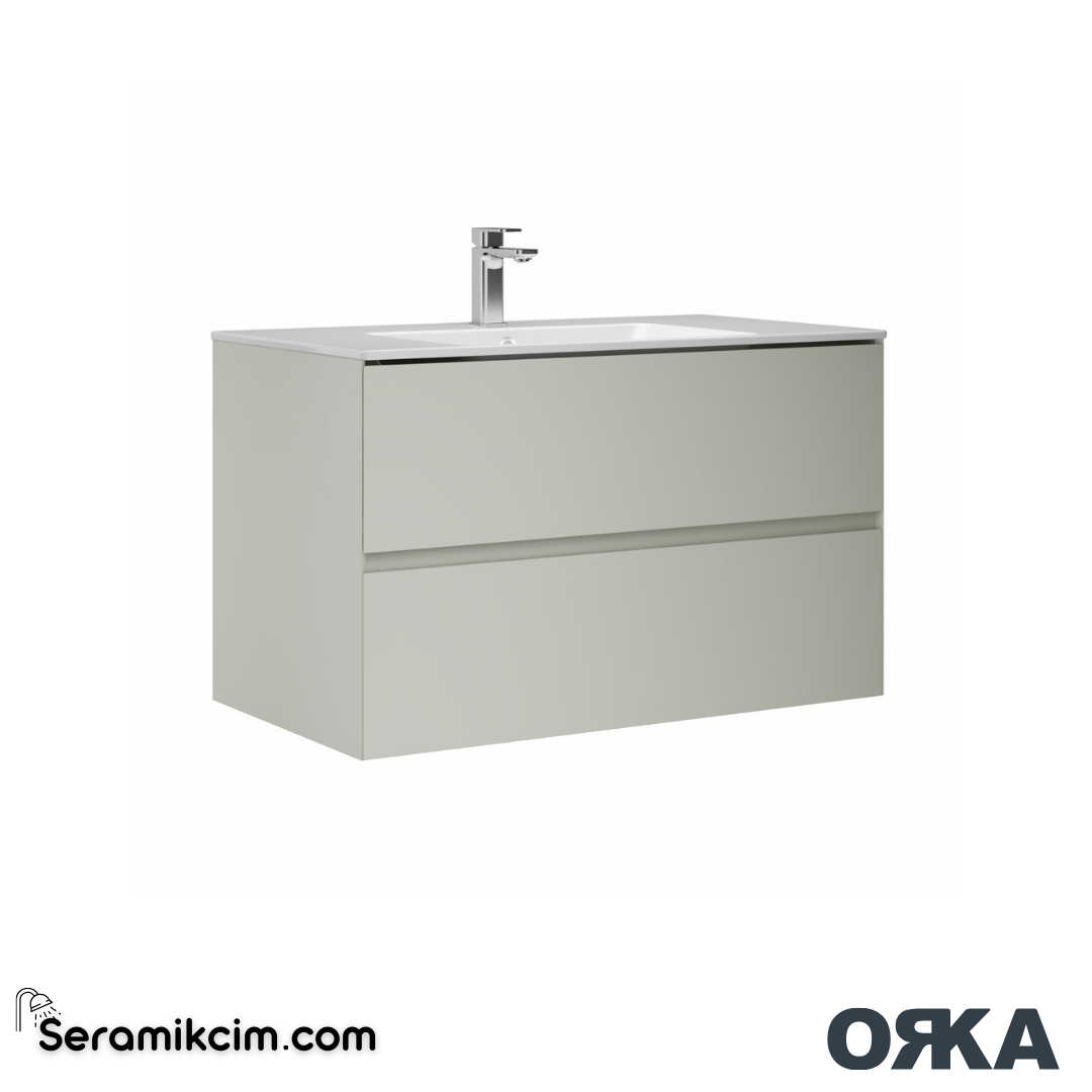 Orka Nest 90cm Banyo Dolabı Set Mat Kaşmir - ORK170.90.04.TKM