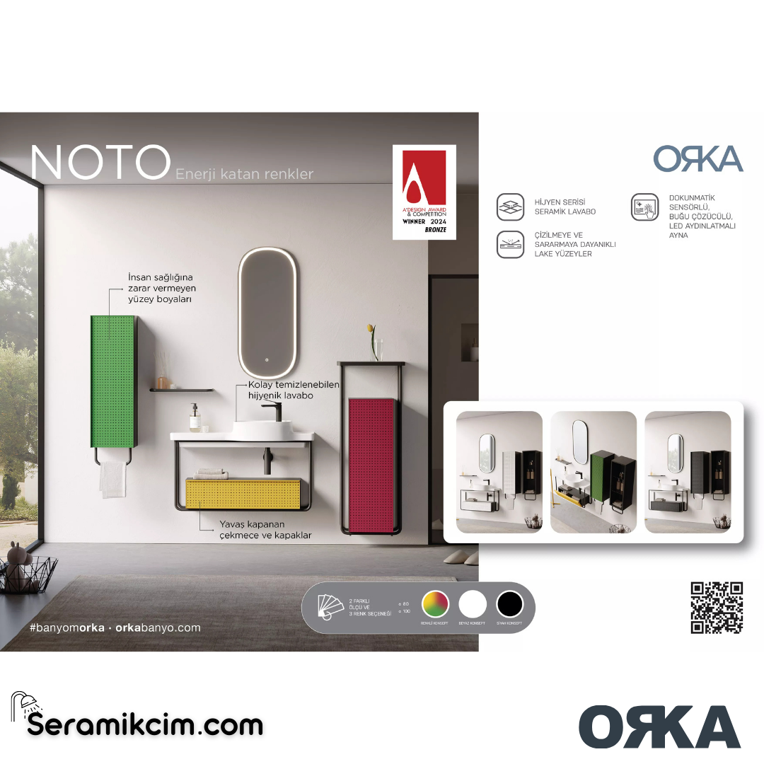 Orka Noto 80cm Banyo Dolabı Set Mat Beyaz - ORK171.80.01.TKM