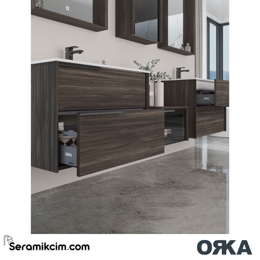 Orka Noventa 120cm Banyo Dolabı Set Cordoba - ORK173.120.02.TKM