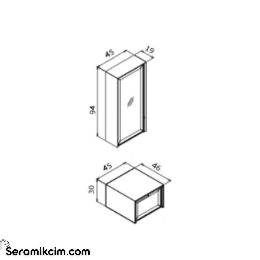Orka Noventa 45cm Alt Dolap Asma Cordoba