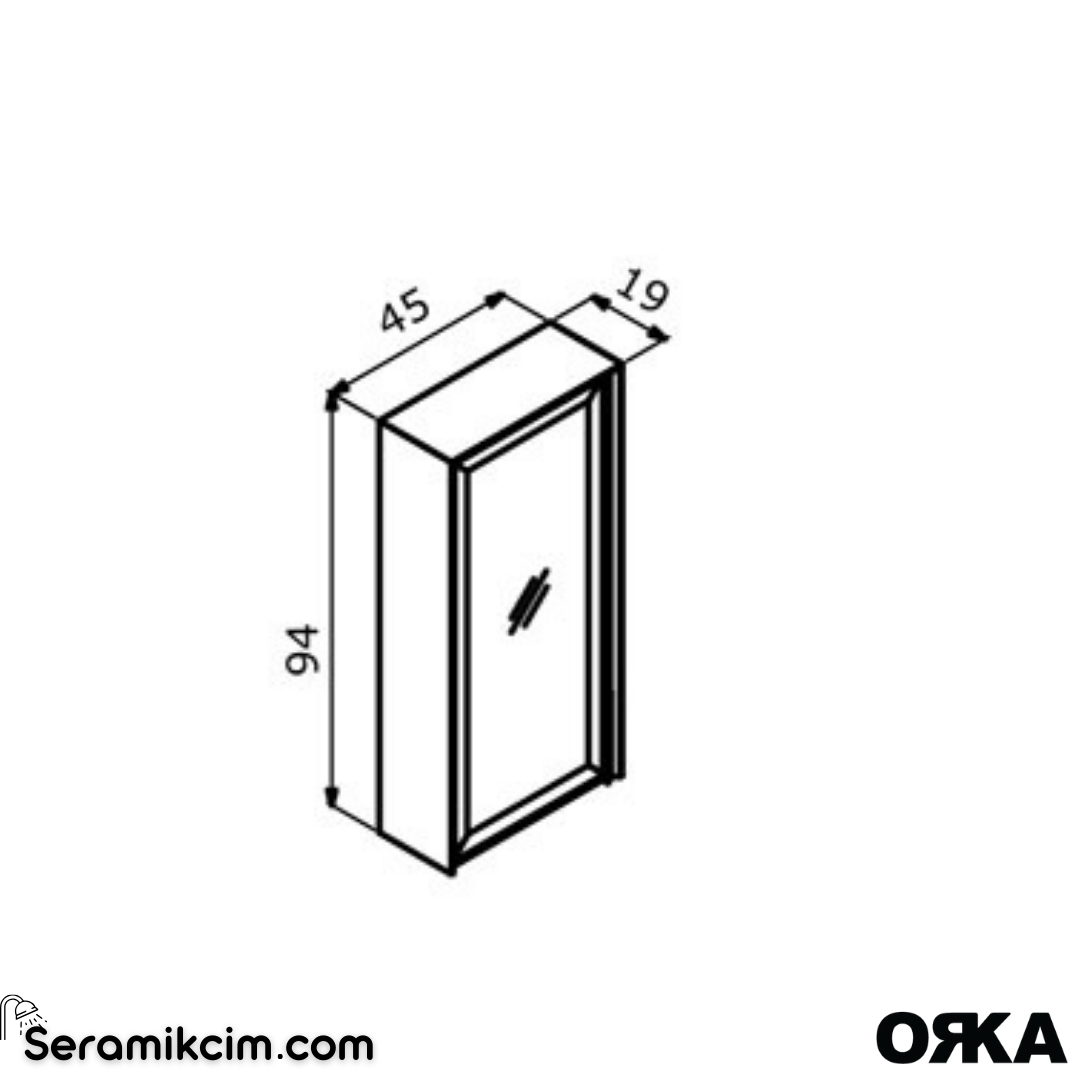 Orka Noventa 45cm Üst Dolap Asma Cordoba