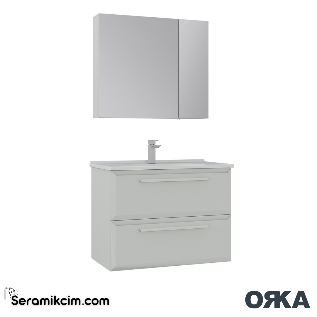 Orka Nuvola 80cm Banyo Dolabı Set Parlak Kaşmir - ORK17.80.04.TKM