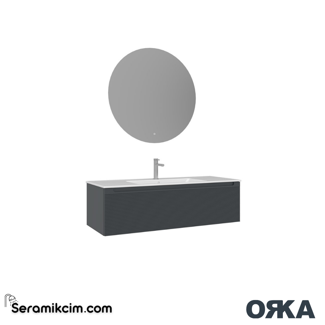 Orka Olbia 120cm Banyo Dolabı Set Mat Antrasit - ORK18.120.01.TKM