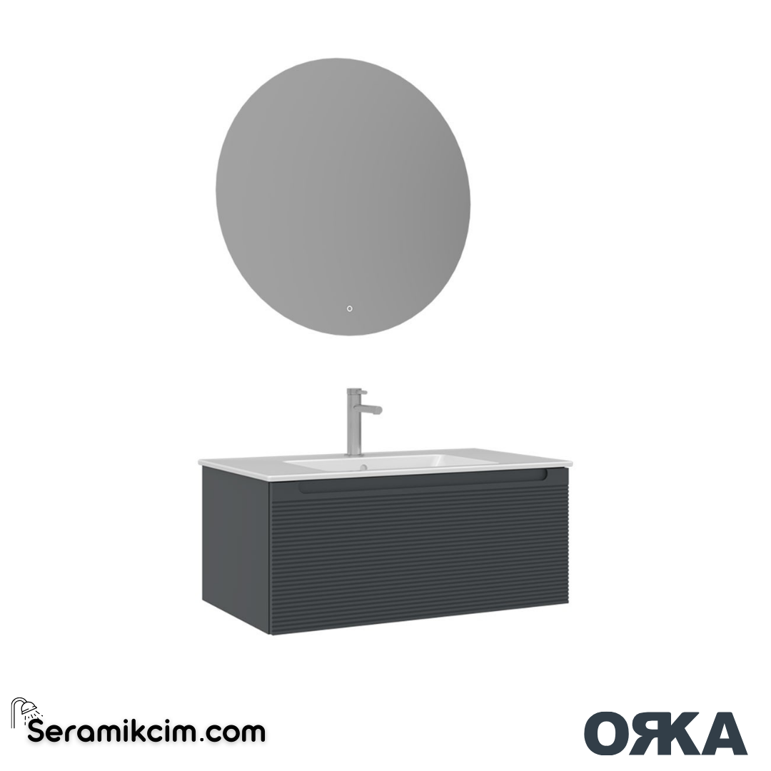 Orka Olbia 80cm Banyo Dolabı Set Mat Antrasit - ORK18.80.01.TKM