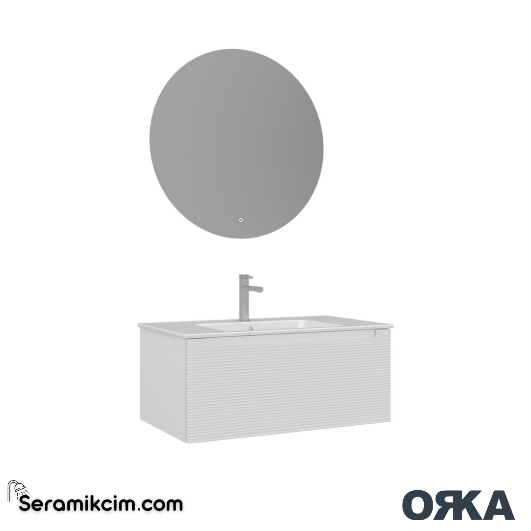Orka Olbia 80cm Banyo Dolabı Set Mat Beyaz - ORK18.80.02.TKM