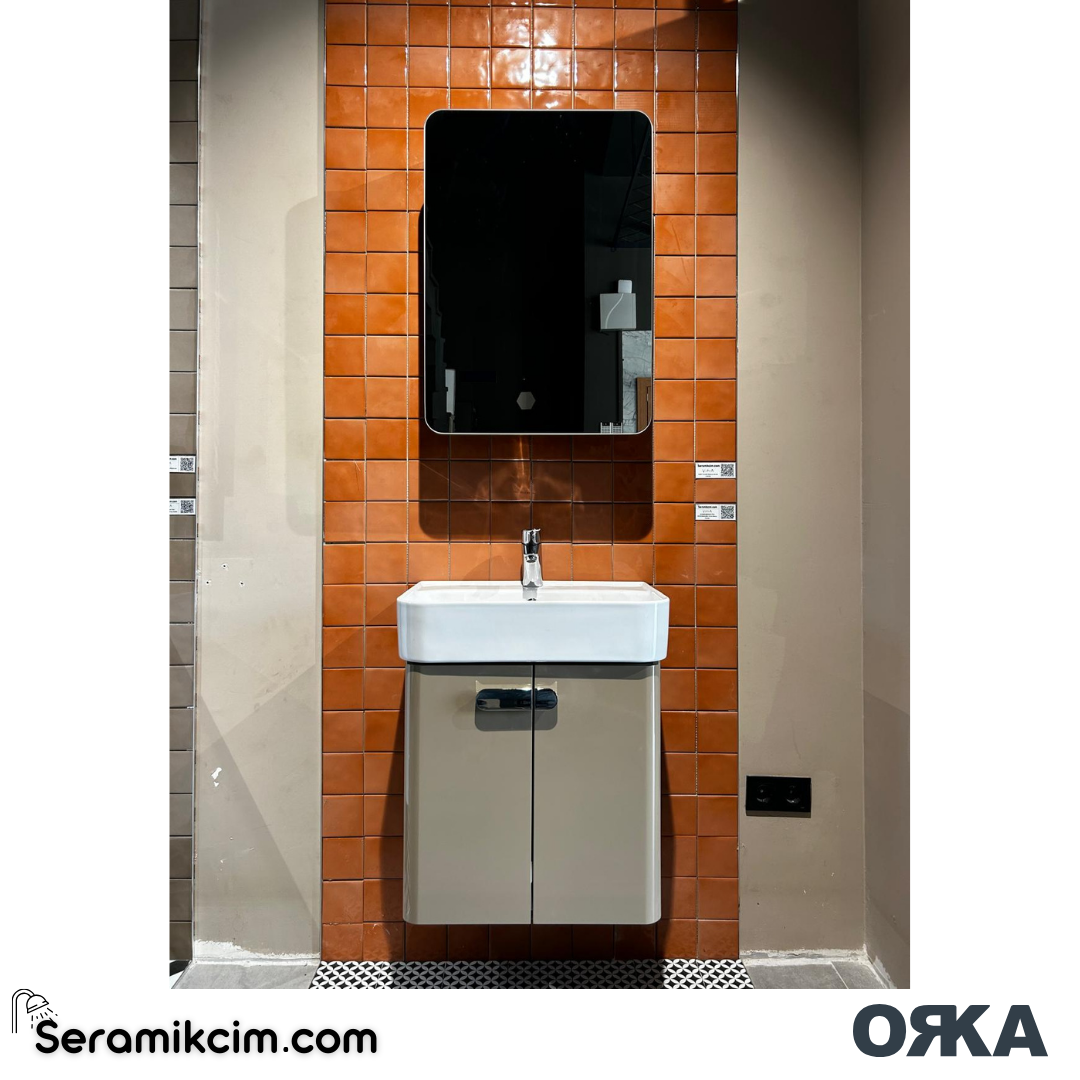 Orka Orbit 50cm Banyo Dolabı Set Parlak Cappucino - ORKA.ORBT50