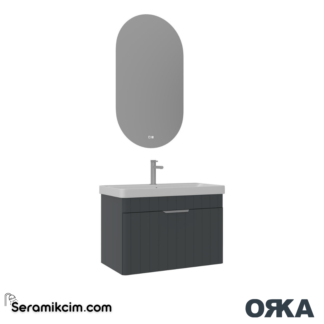 Orka Procida 80cm Banyo Dolabı Set Mat Antrasit - ORK201.80.01.TKM