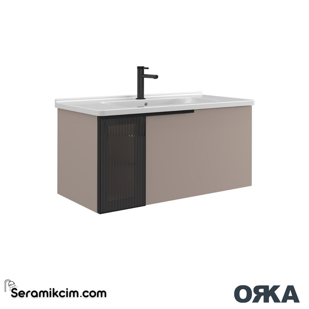Orka Pure 100cm Banyo Dolabı Set Mat Vizon - ORK202.100.04.TKM