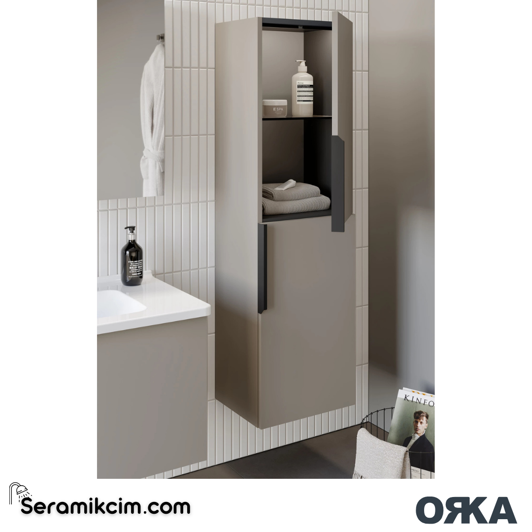 Orka Pure 40cm Boy Dolabı (Sağ-Sol) Mat Vizon - ORK.BYD1157