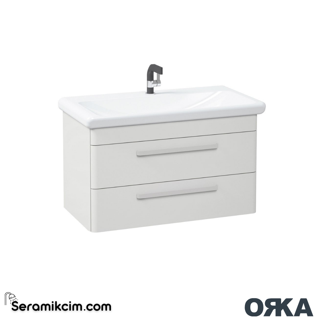 Orka Rose 100cm Banyo Dolabı Set Parlak Kaşmir - ORK211.100.03.TKM