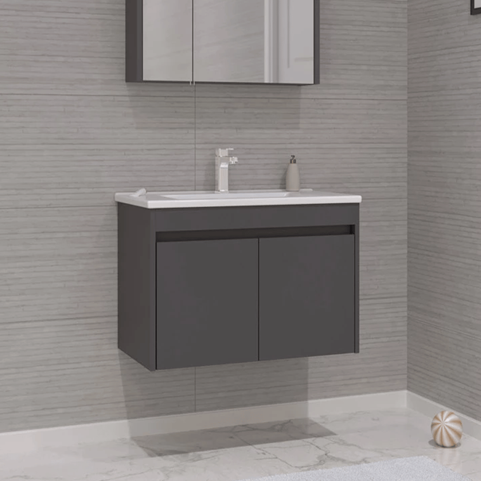 Orka Side 65cm Kapaklı Banyo Dolabı Set Karbon Gri - ORKA.SİDE.65.TK.MTBY