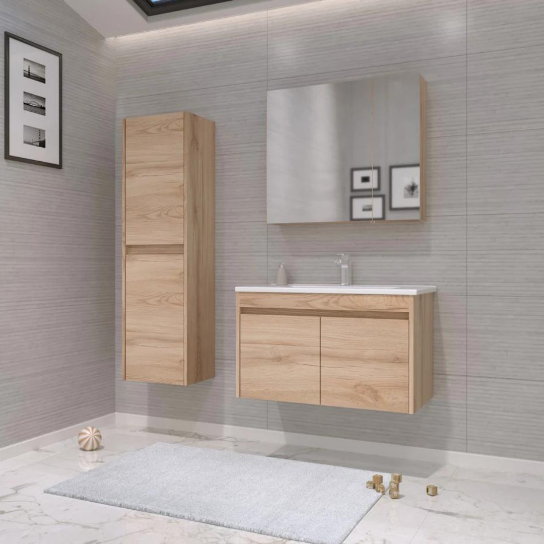 Orka Side 85cm Kapaklı Banyo Dolabı Set Legnano - ORKA.SİDE.85.K.TK.LEG