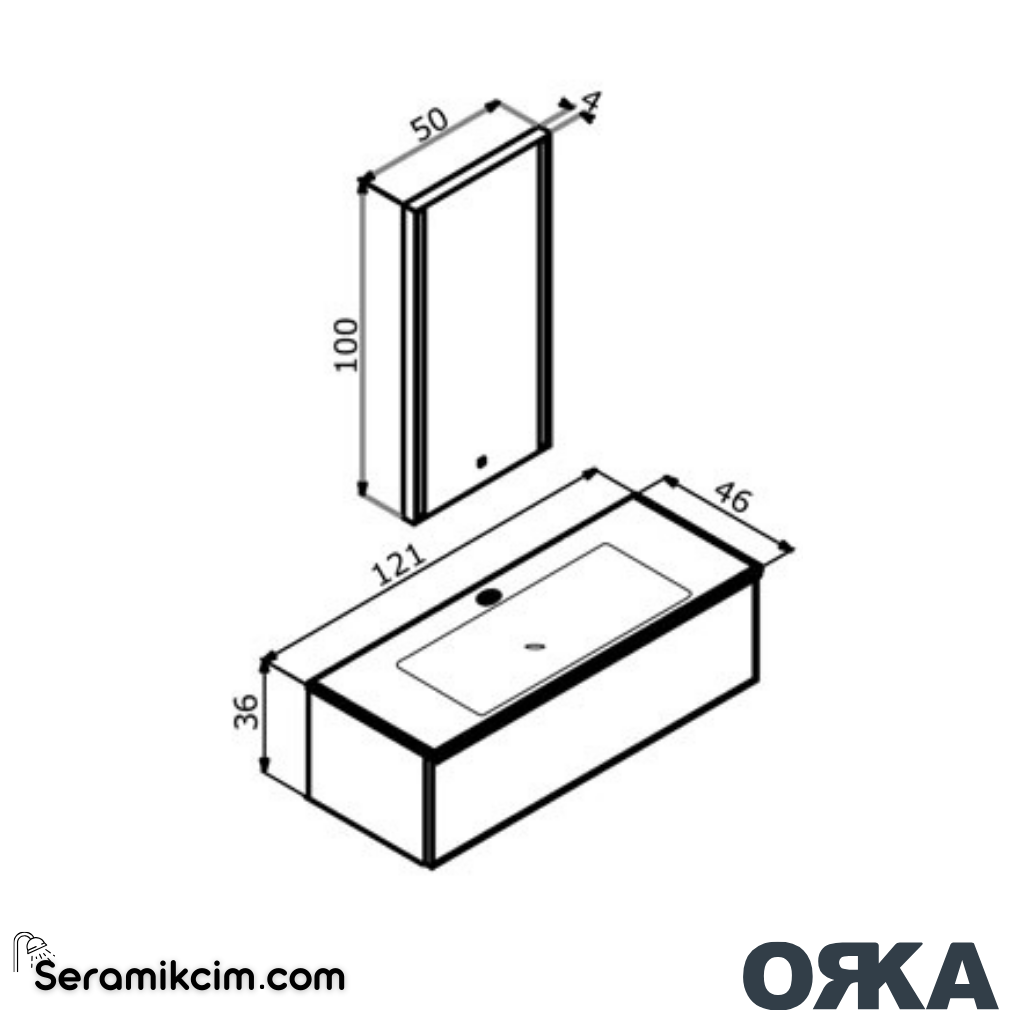 Orka Urban 120cm Banyo Dolabı Set Mat Vizon - ORK25.120.05.TKM