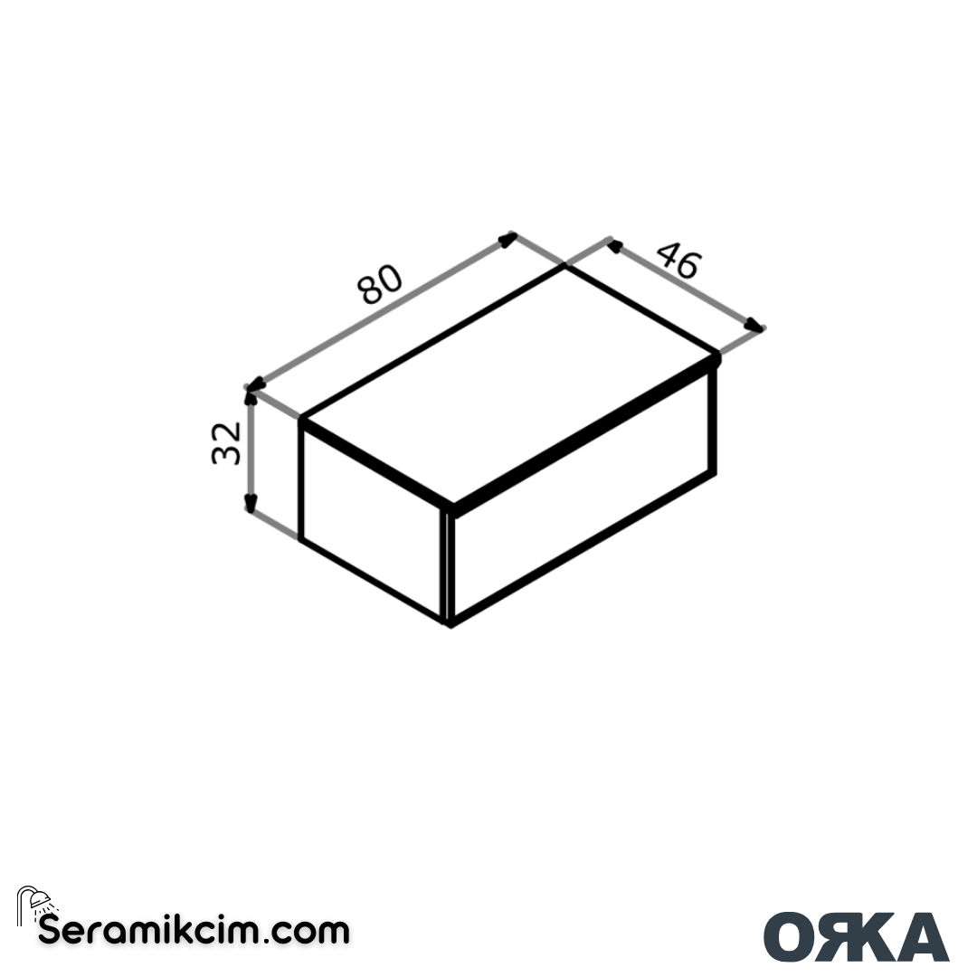 Orka Urban 80cm Alt Yan Modül Konsol Mat Siyah - ORK.BYD1254