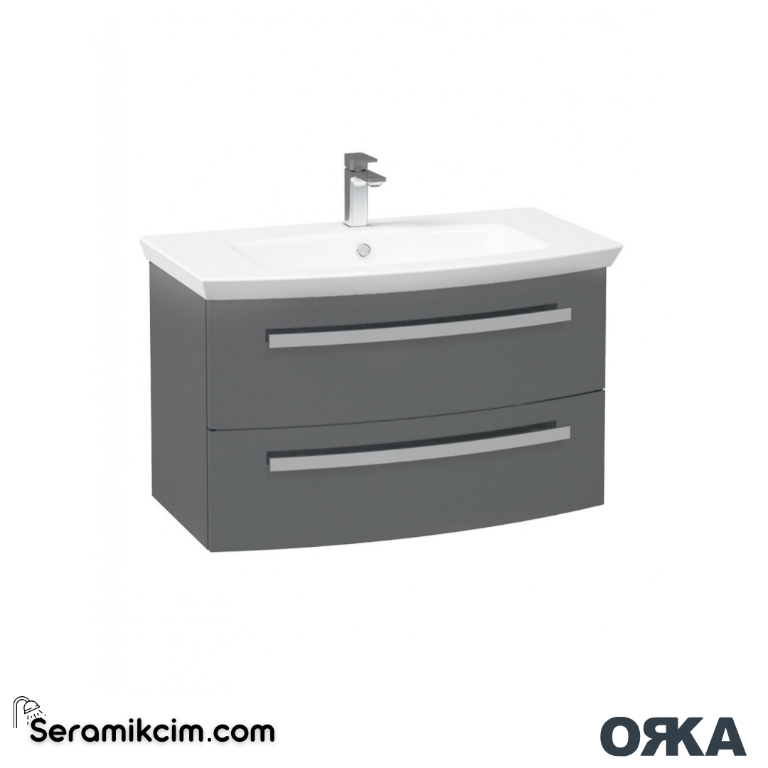 Orka Urla 70cm Banyo Dolabı Set Parlak Antrasit - ORK251.70.01.TKM