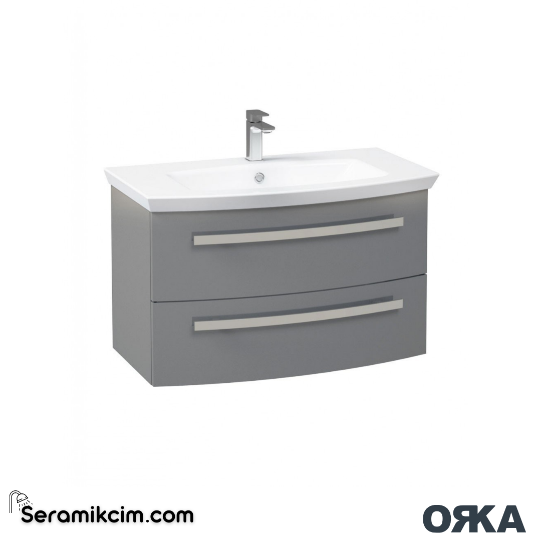 Orka Urla 70cm Banyo Dolabı Set Parlak Gri - ORK251.70.03.TKM