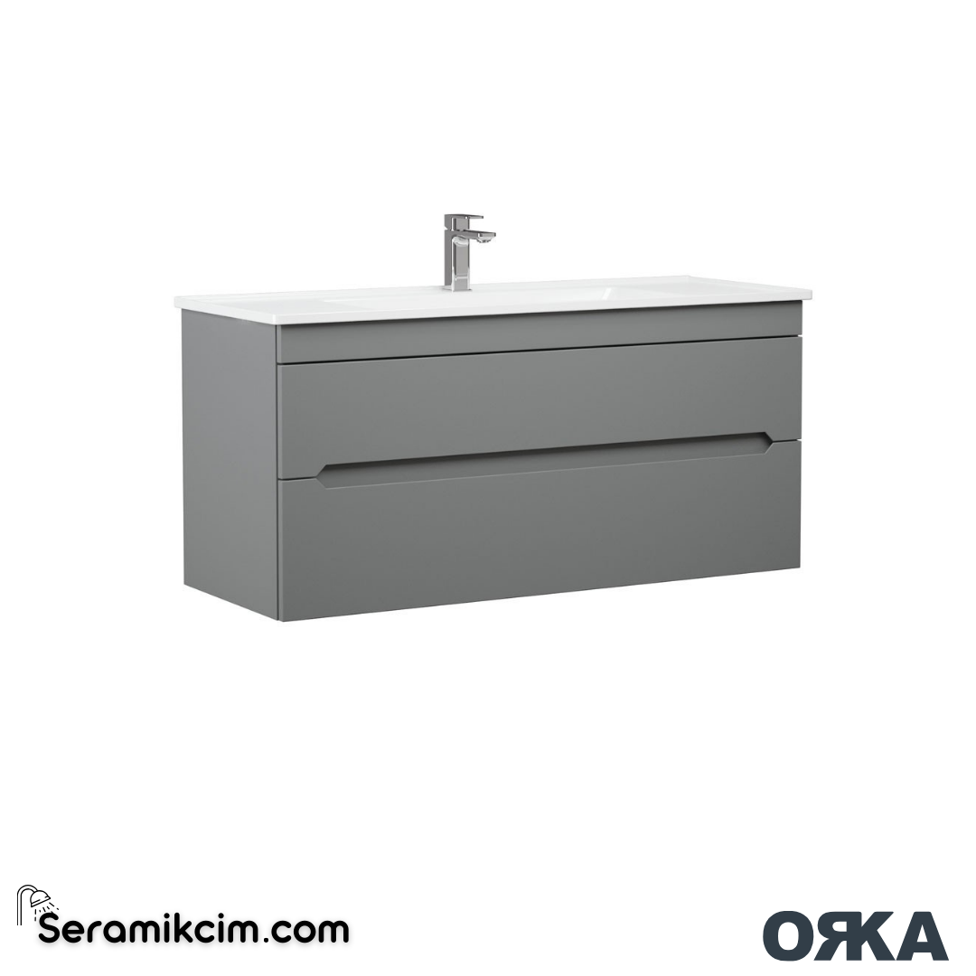 Orka Varna 120cm Banyo Dolabı Set Mat Gri - ORK270.120.03.TKM