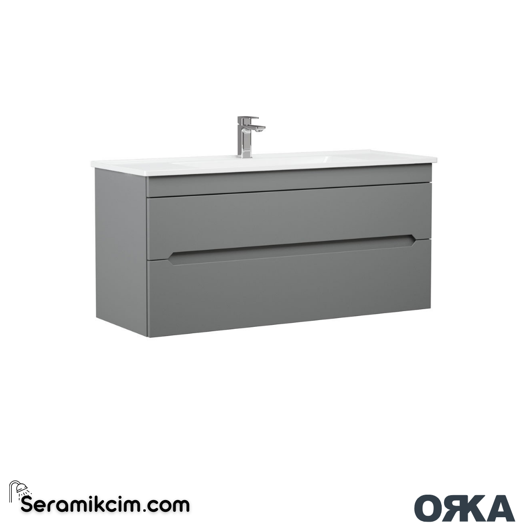 Orka Varna 80cm Banyo Dolabı Set Mat Gri - ORK270.80.03.TKM