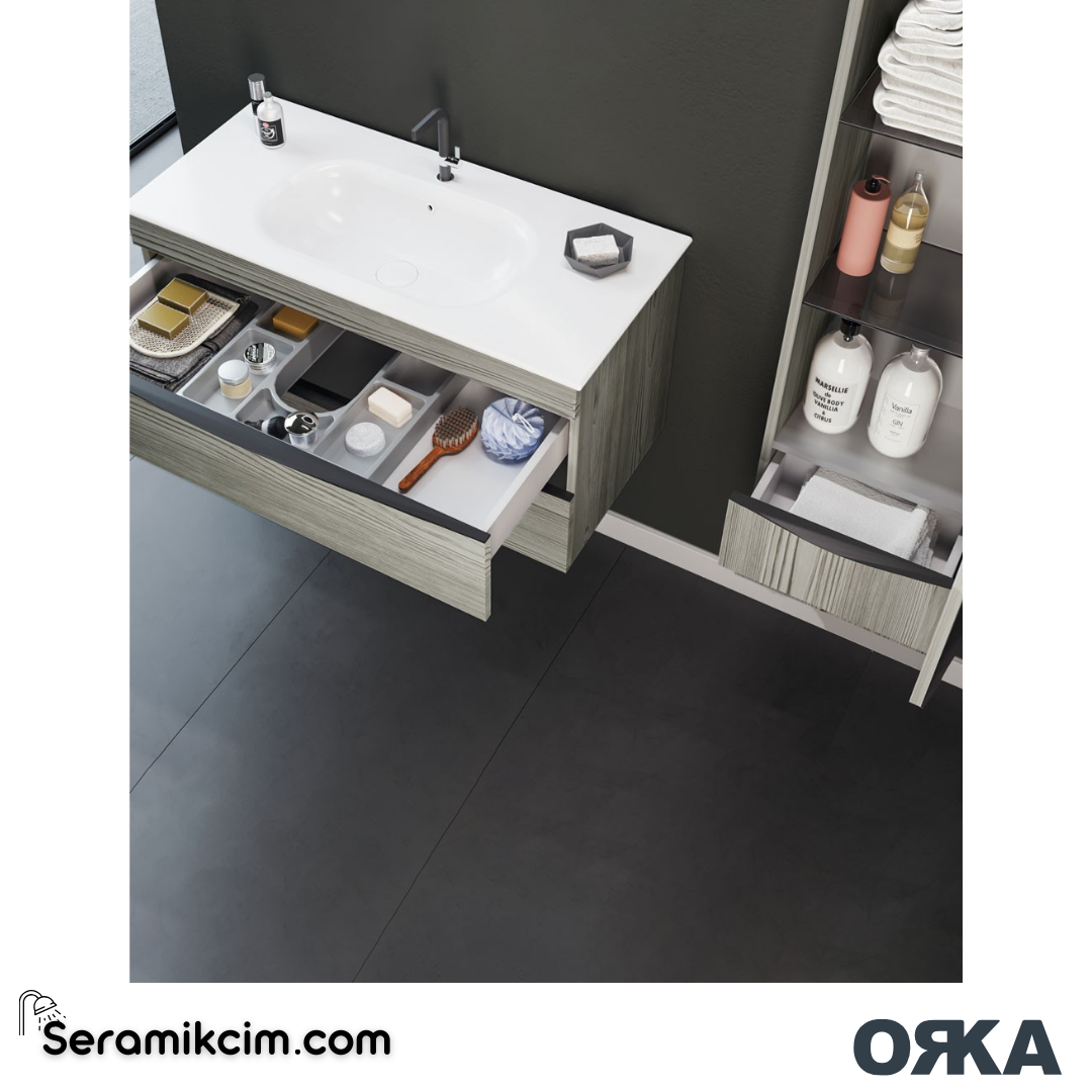 Orka Vento 100cm Banyo Dolabı Set Dublin - ORK272.100.01.TKM