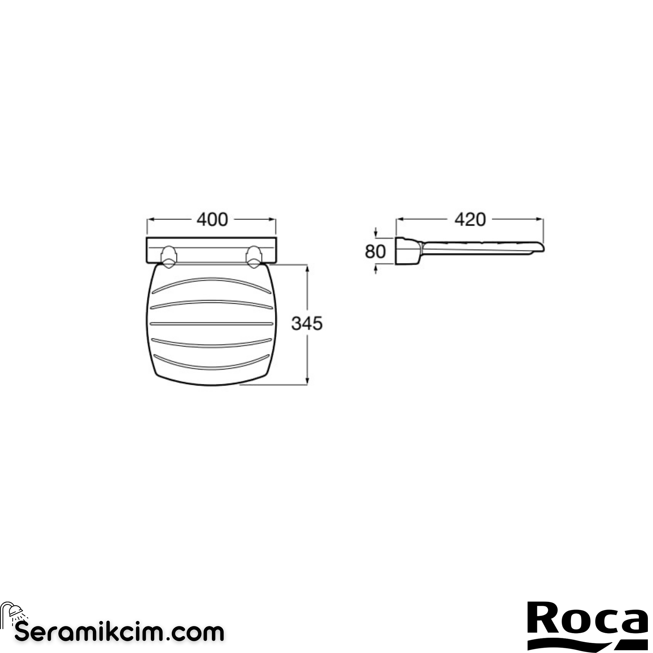 Roca Access Comfort Özel İhtiyaçlar için Katlanabilir Duş Oturağı Beyaz, 420x400 mm