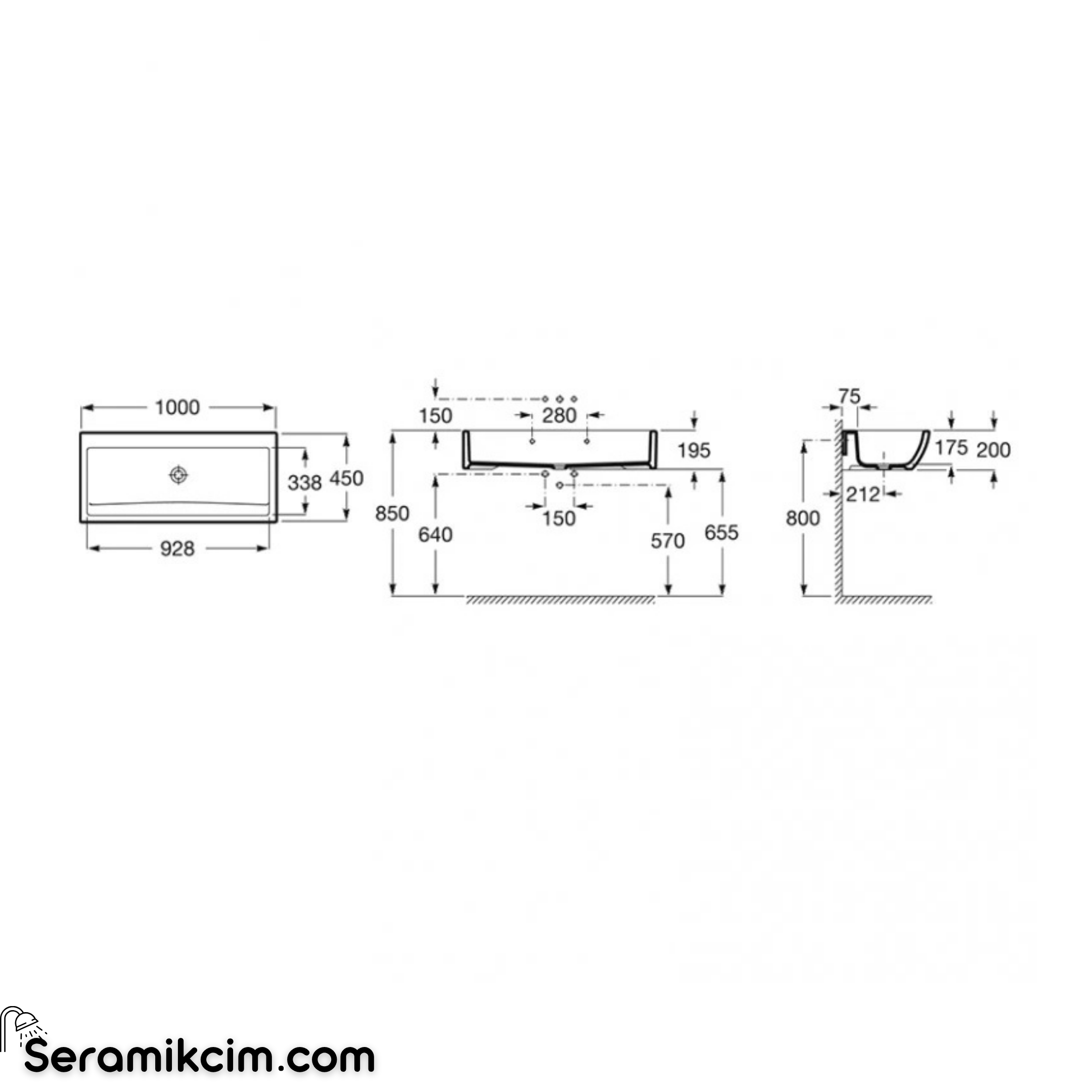Roca Access Özel İhtiyaçlar için Lavabo Beyaz, 1000x450mm