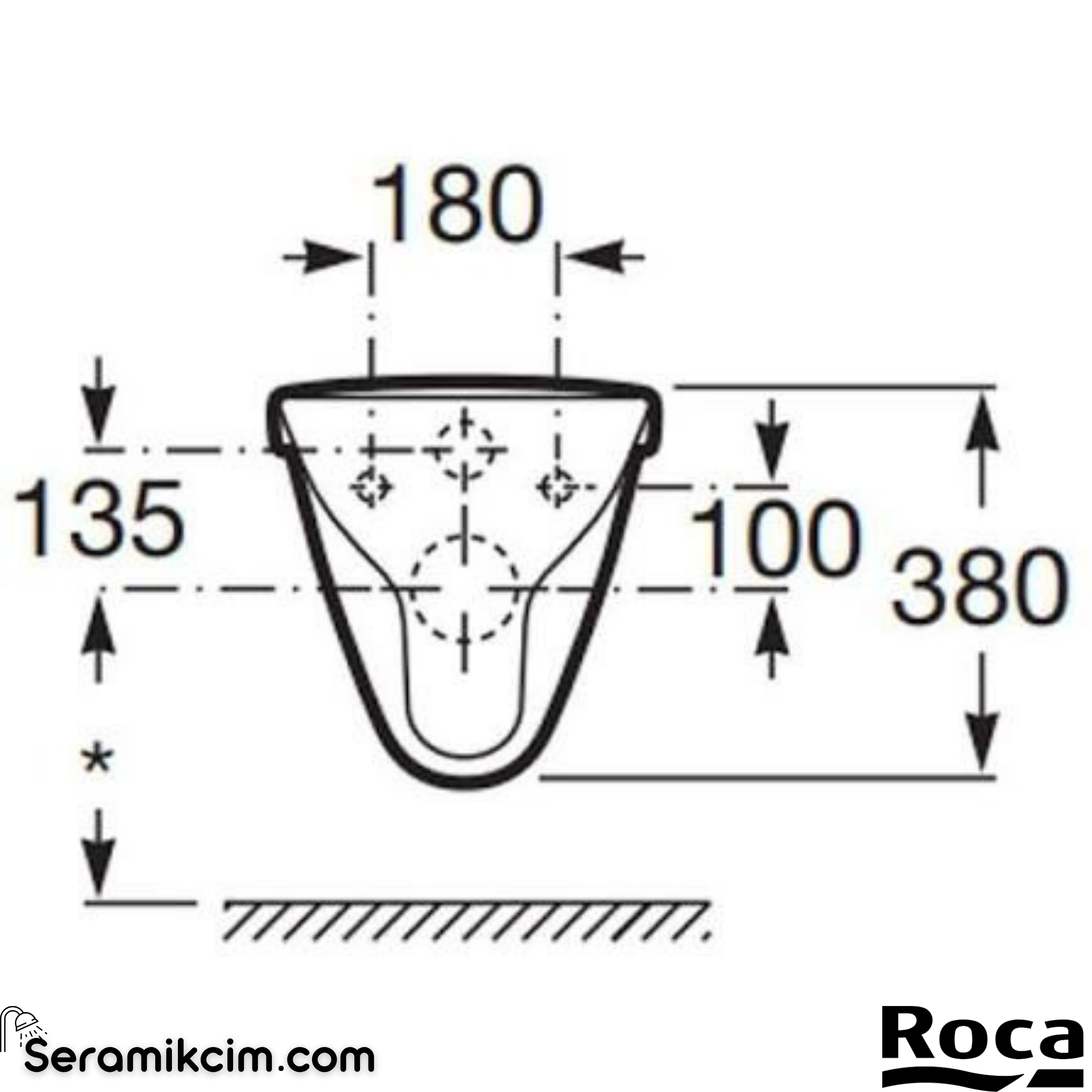Roca Access Özel İhtiyaçlar için Yerden Klozet, Beyaz, 700 mm, Kanalsız, Yatay Çıkışlı