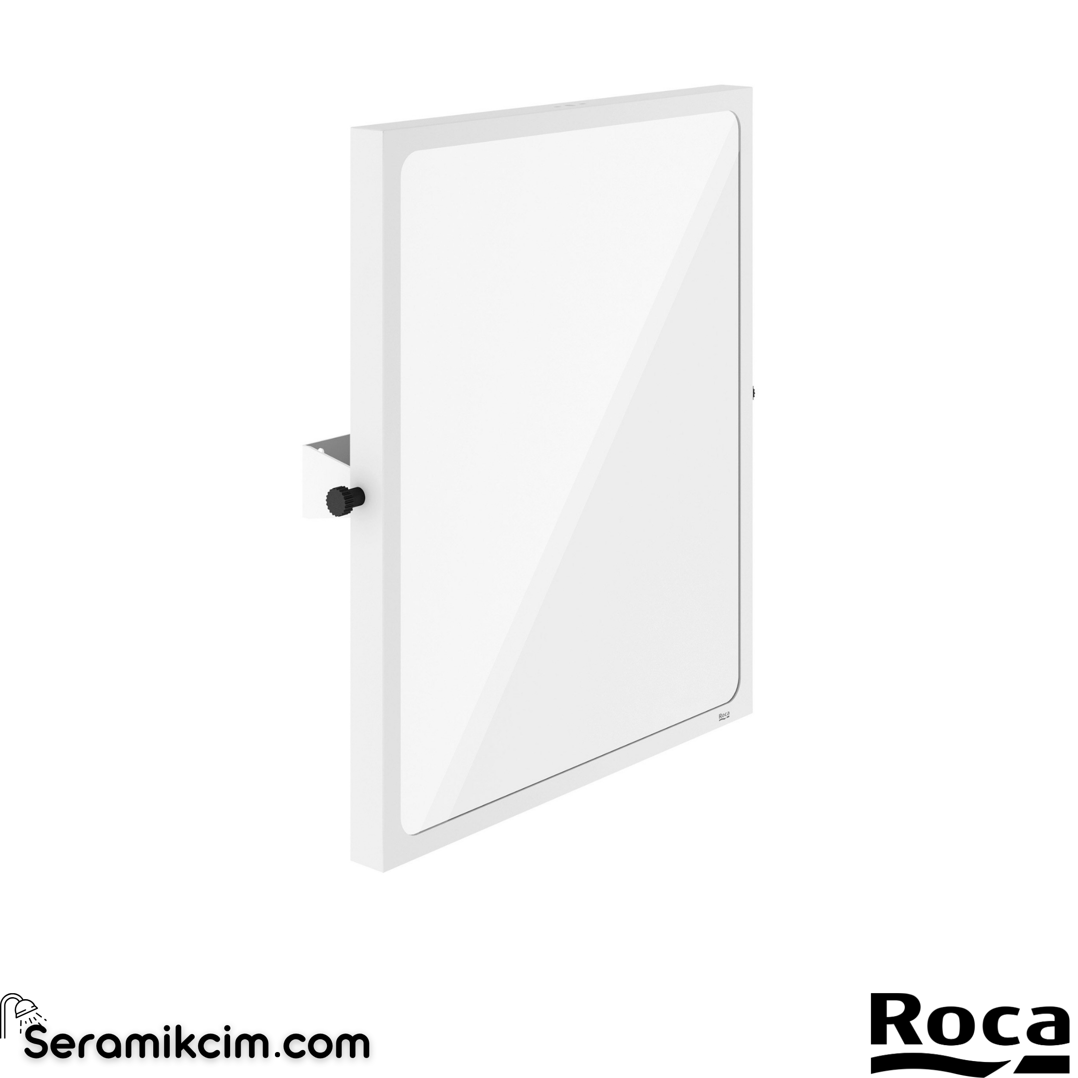 Roca Access Pro Özel İhtiyaçlar için Beyaz Çerçeveli Eğimli Ayna, 600x450 mm