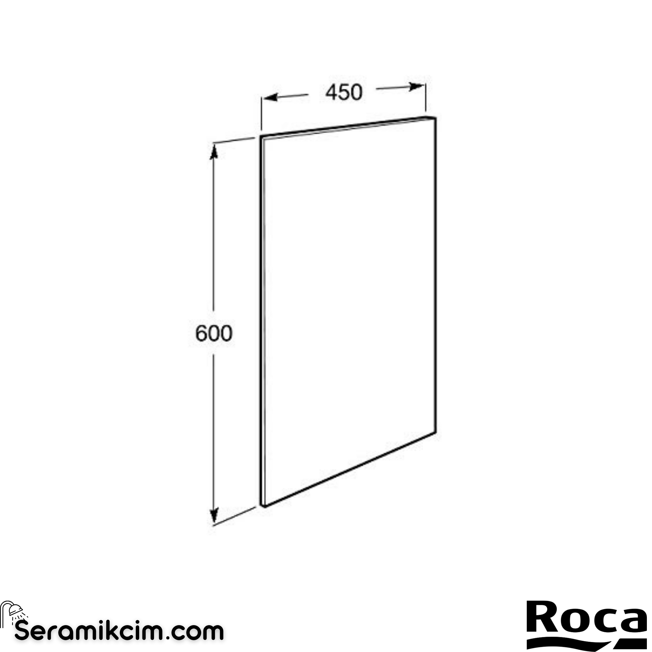 Roca Access Pro Özel İhtiyaçlar için Eğimli Ayna, 600x450 mm