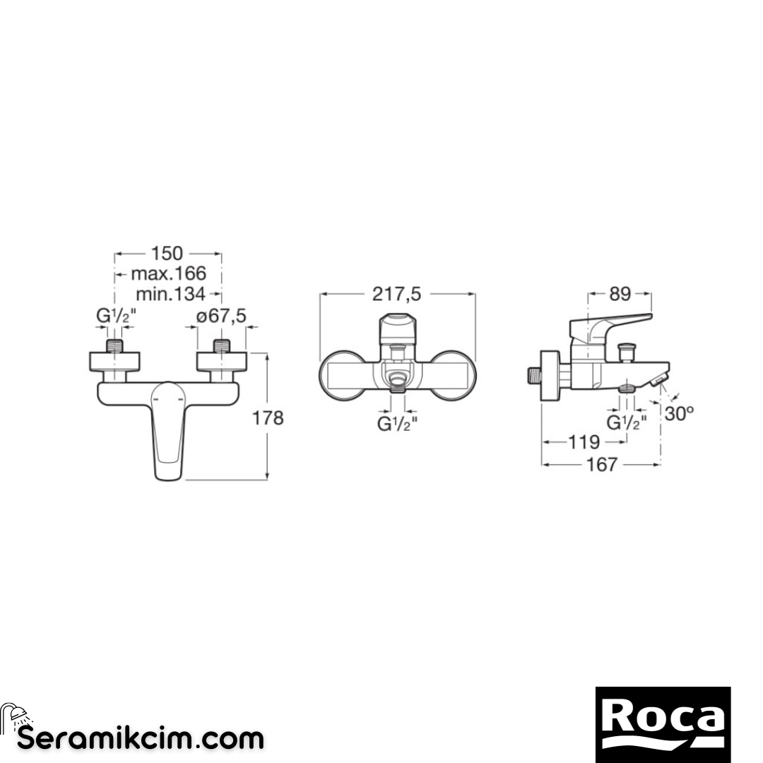 Roca Atlas Banyo Bataryası Krom A5A0290C00