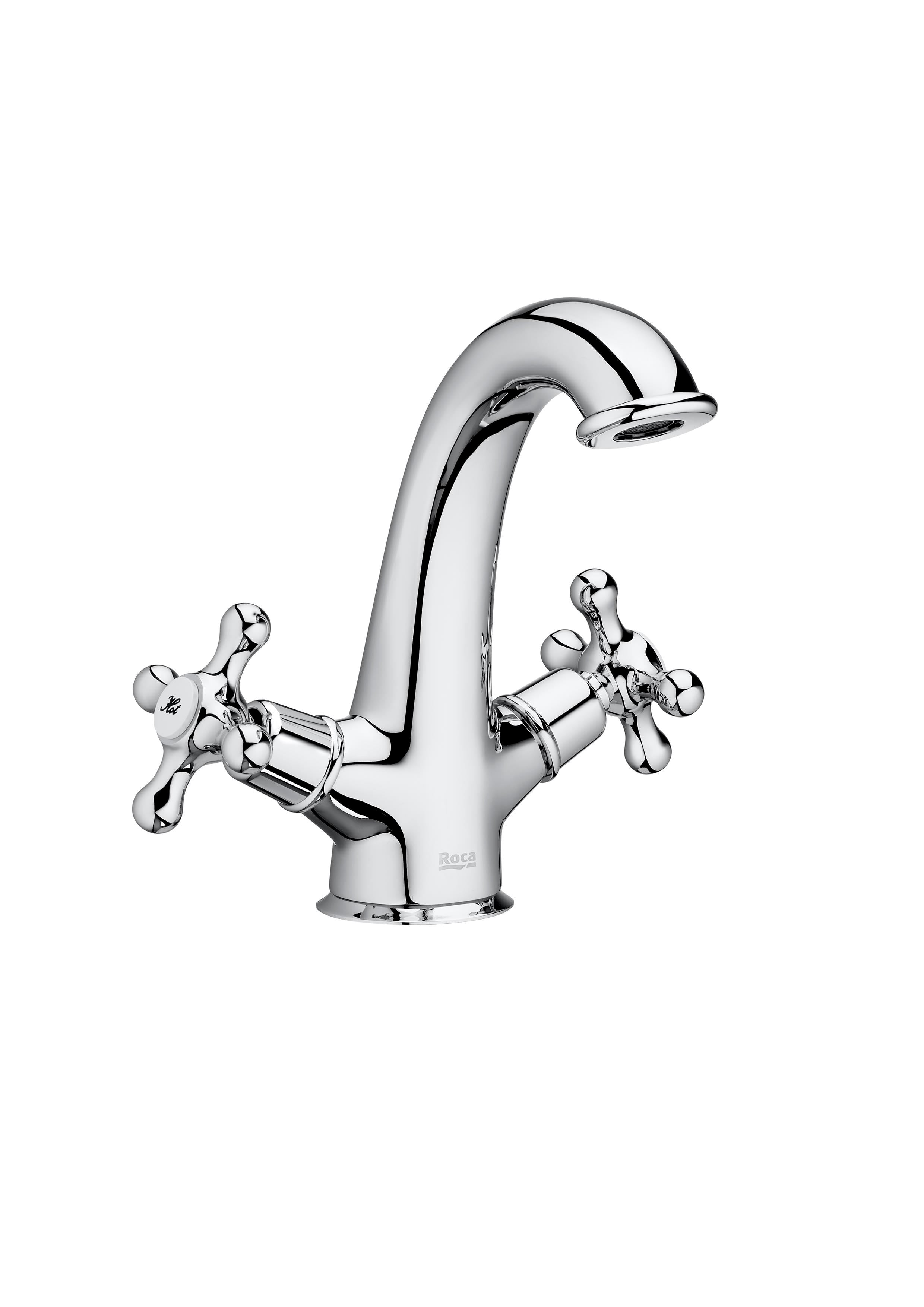 Roca Carmen Lavabo Bataryası Krom, Çift Kumanda Kollu, Click-Clack Sifonlu A5A3A4BC00 - A5A3A4BC00