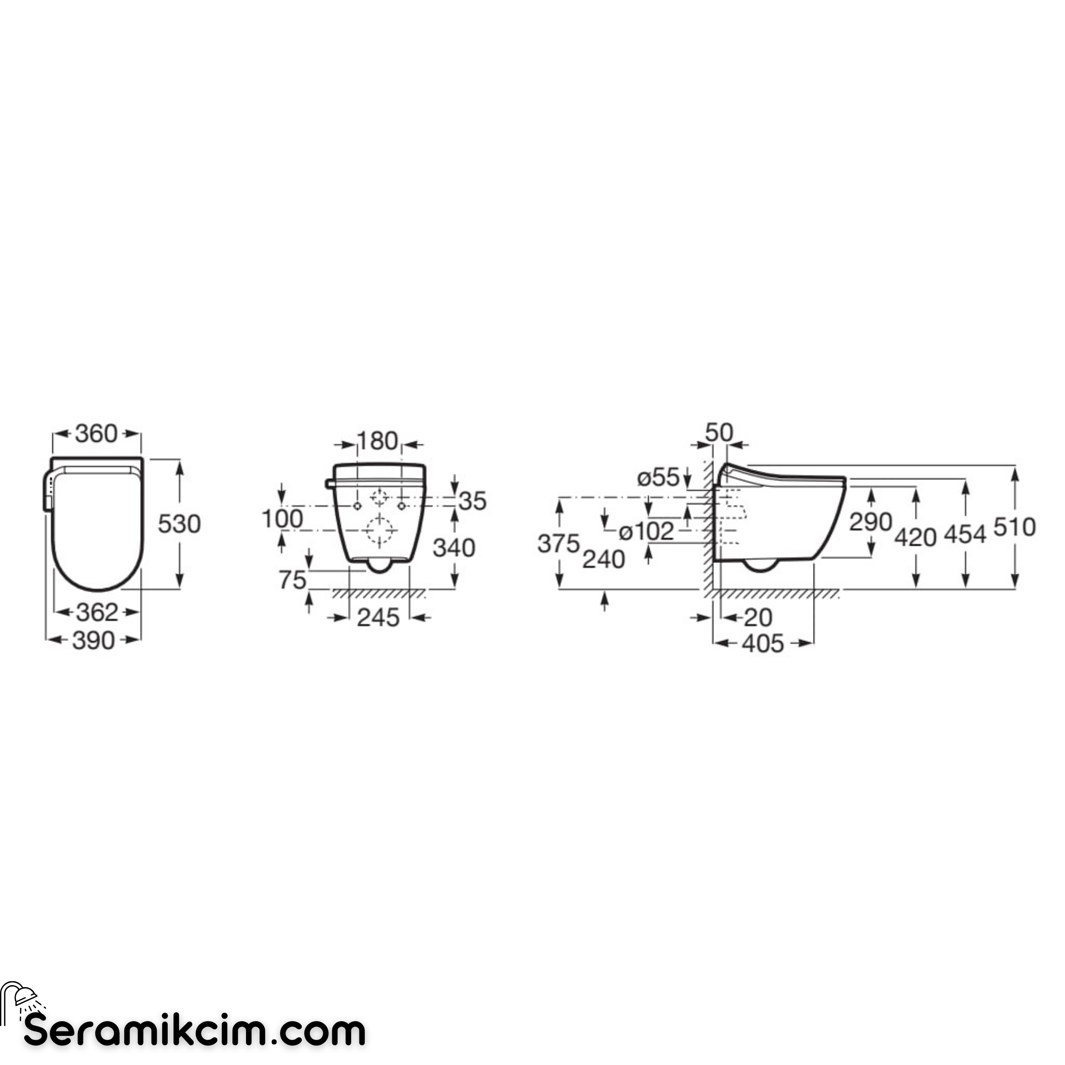 Roca ONA IN-WASH RIMLESS AKILLI KLOZET YEIKAMA VE KURUTMA FONKSIYONLU