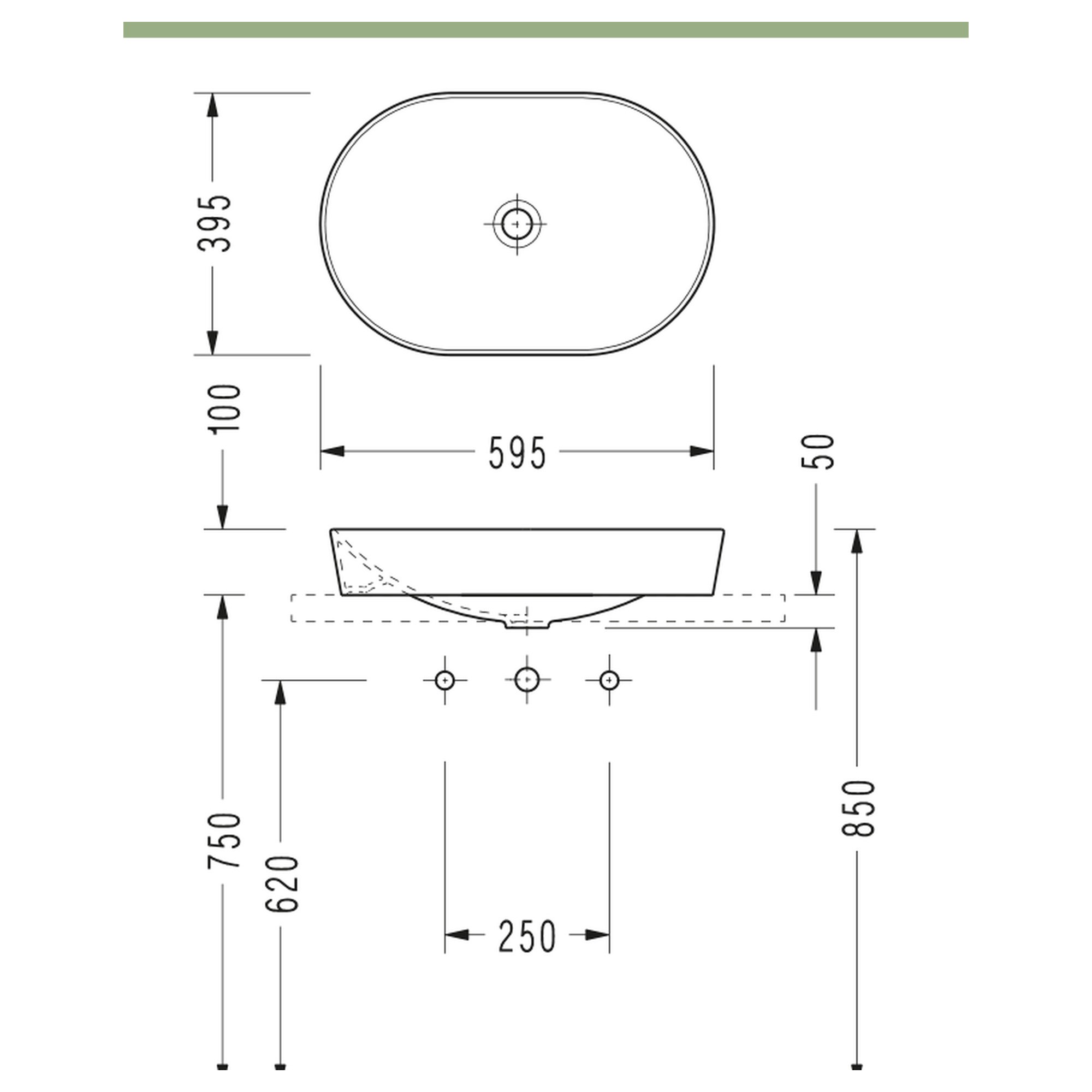Serel Sapphire Tezgah Üstü Lavabo (39,5 x 59,5 cm) SP46DXS110H