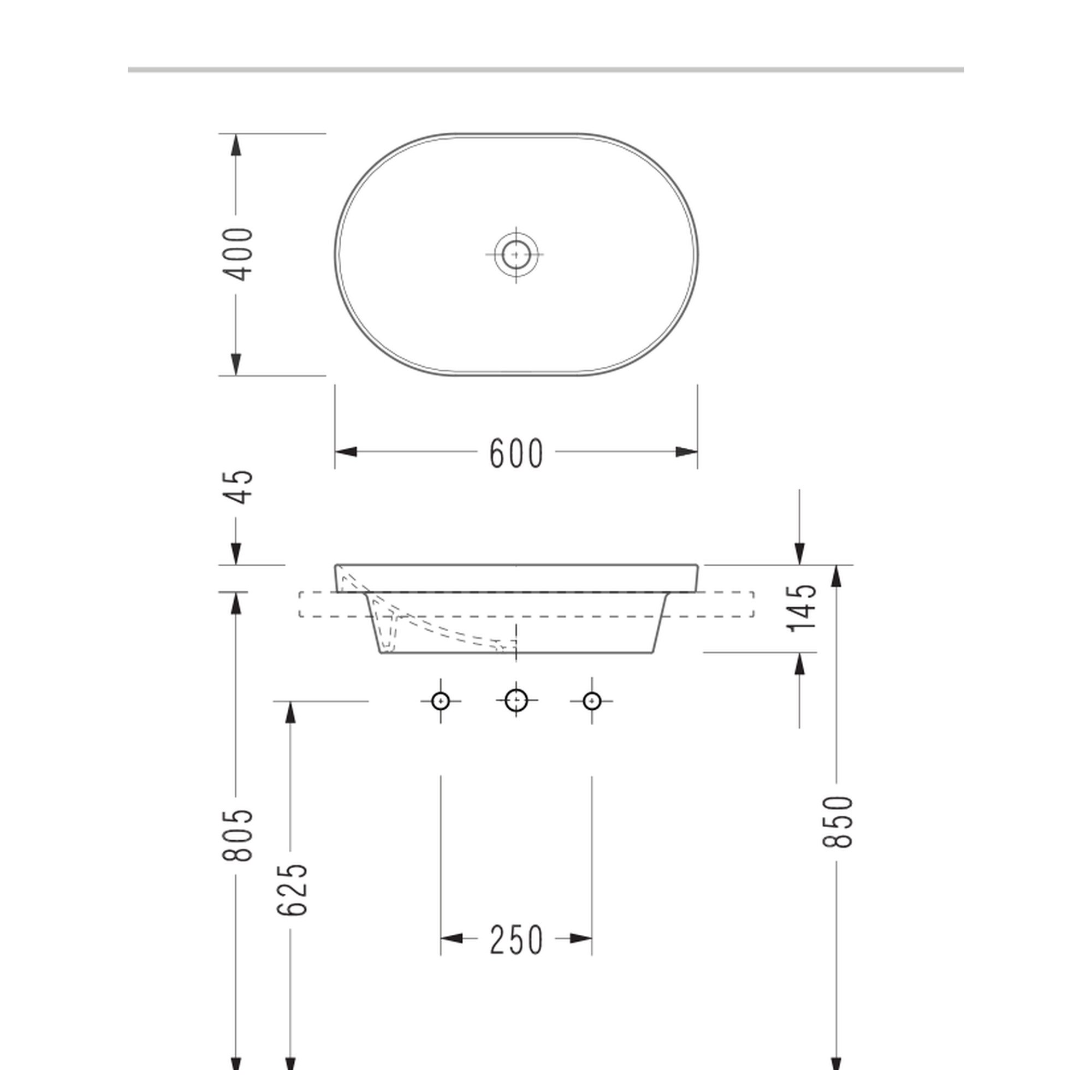 Serel Sapphire Tezgah Üstü Lavabo (40 x 60 cm) SP33DXS110H