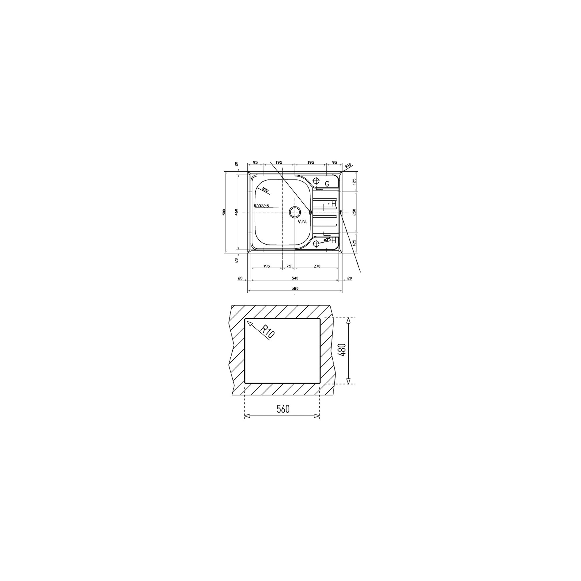 Teka Classic 1B ½ D 580.500 Paslanmaz Çelik Eviye Mat Krom 40133222