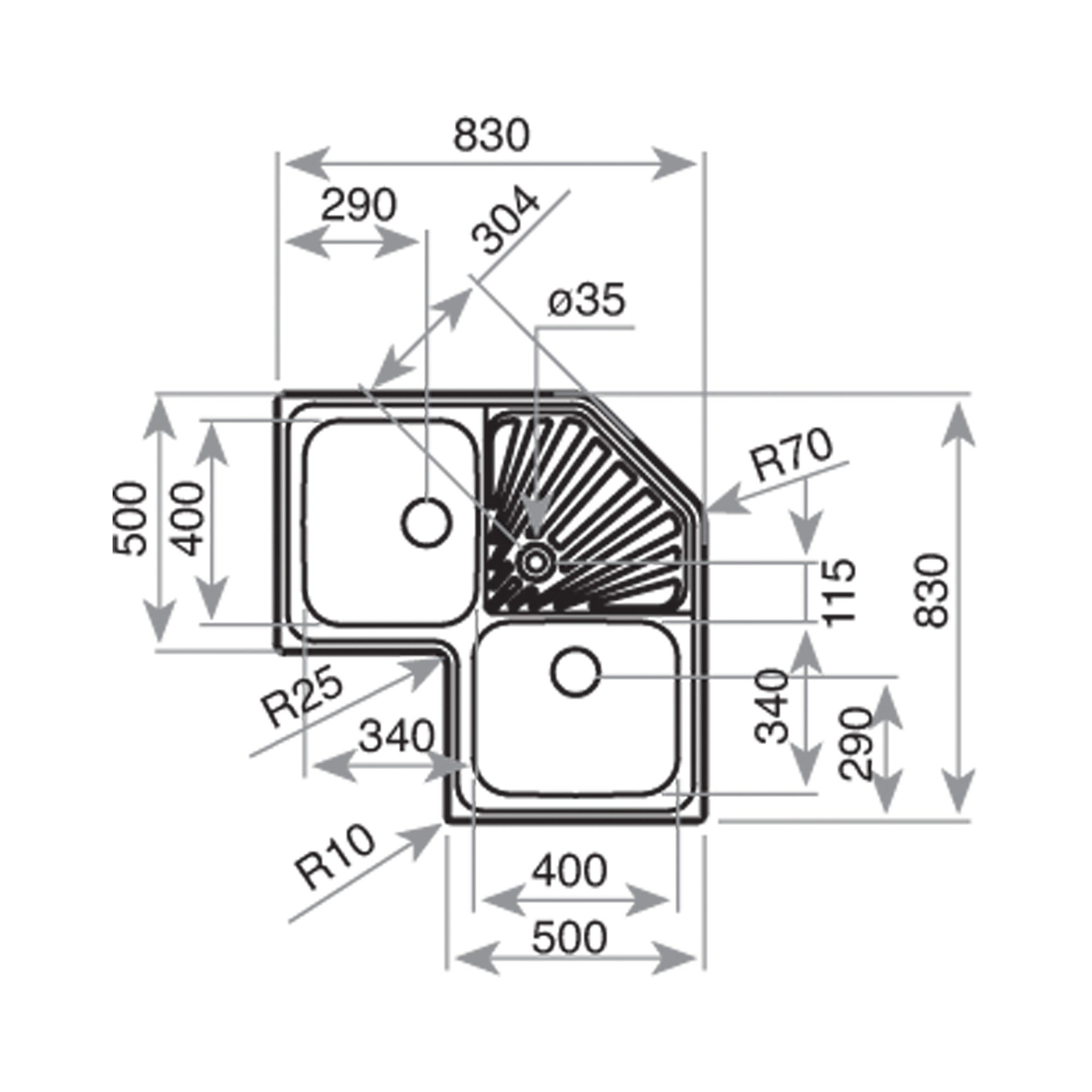 Teka Classic Angular 2B EVİYE Paslanmaz Çelik Eviye 10118008