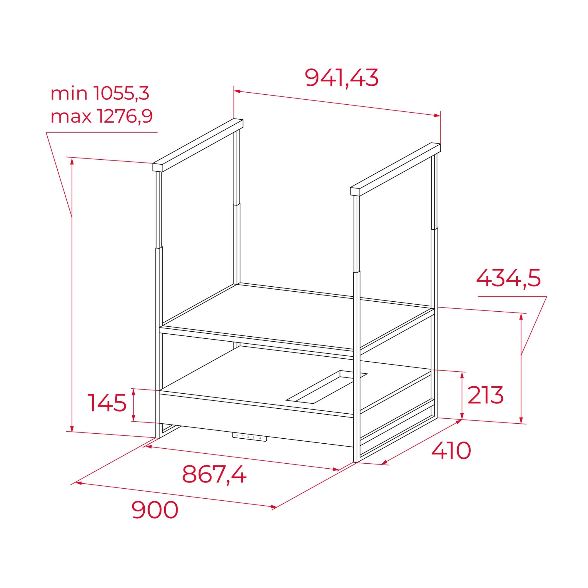 Teka DIH 96850 TCS BK 110 cm Ada Tipi Davlumbaz Siyah 112910005
