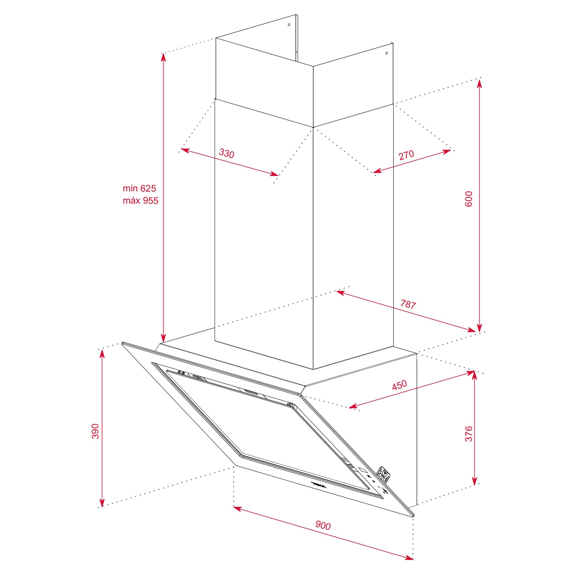 Teka DLV 98660 WH TOS 90 cm Duvar Tipi Davlumbaz Beyaz 112930030