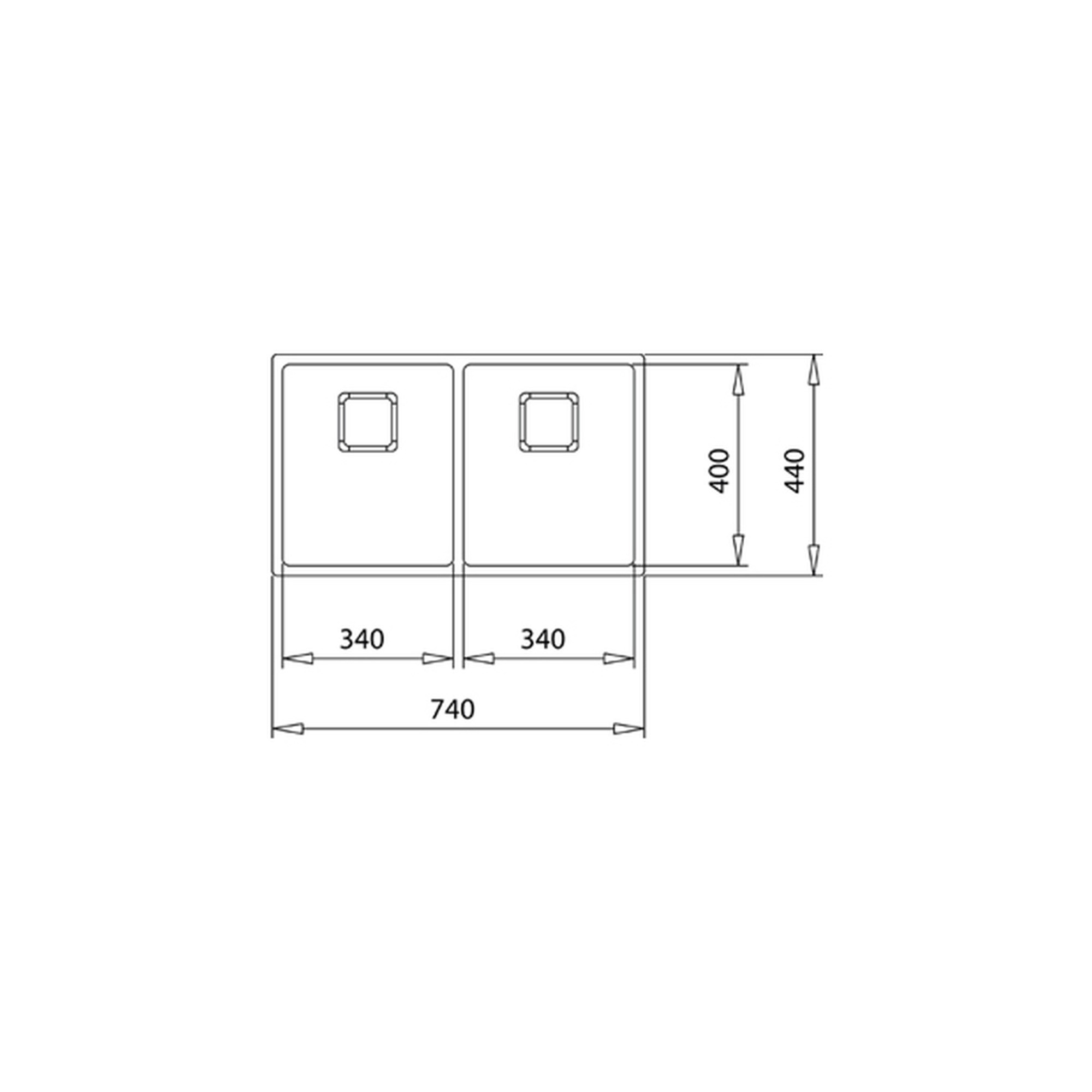 Teka FlexLinea RS15 2B 740 Çift Hazneli Tezgahaltı Paslanmaz Çelik Eviye 115030009