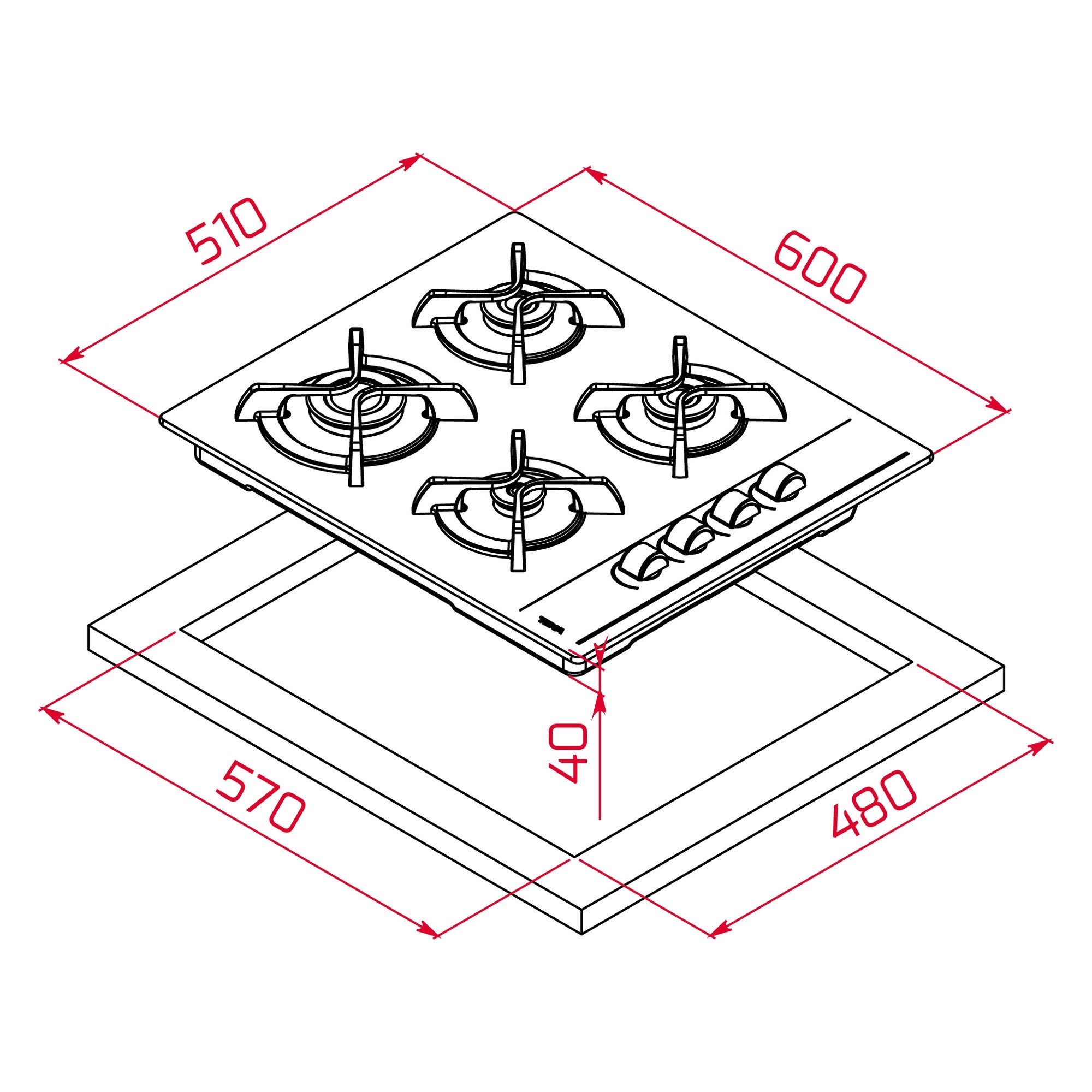 Teka GBC 64002 KBC 60 cm Gazlı Ocak Siyah Cam 112580045
