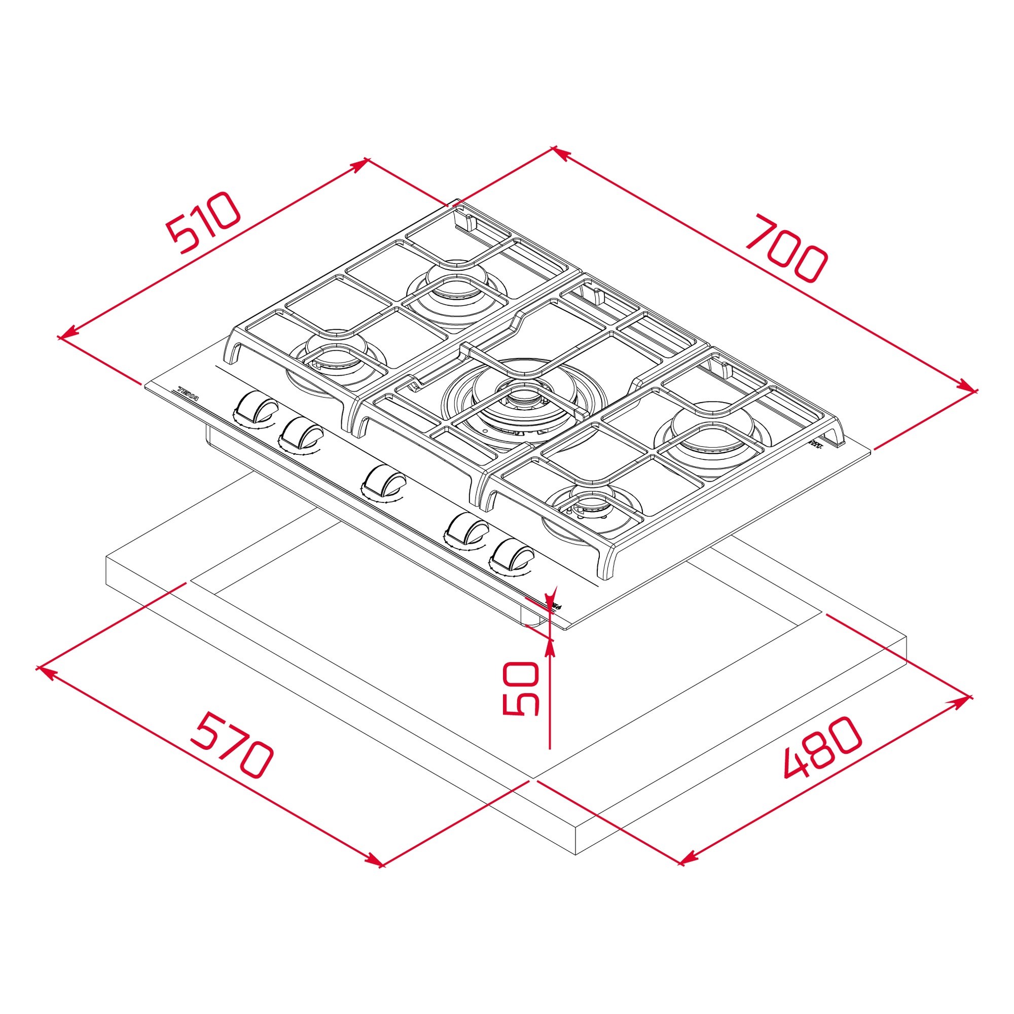 Teka GZC 75330 XB 70 cm Gazlı Ocak Beyaz 112570176