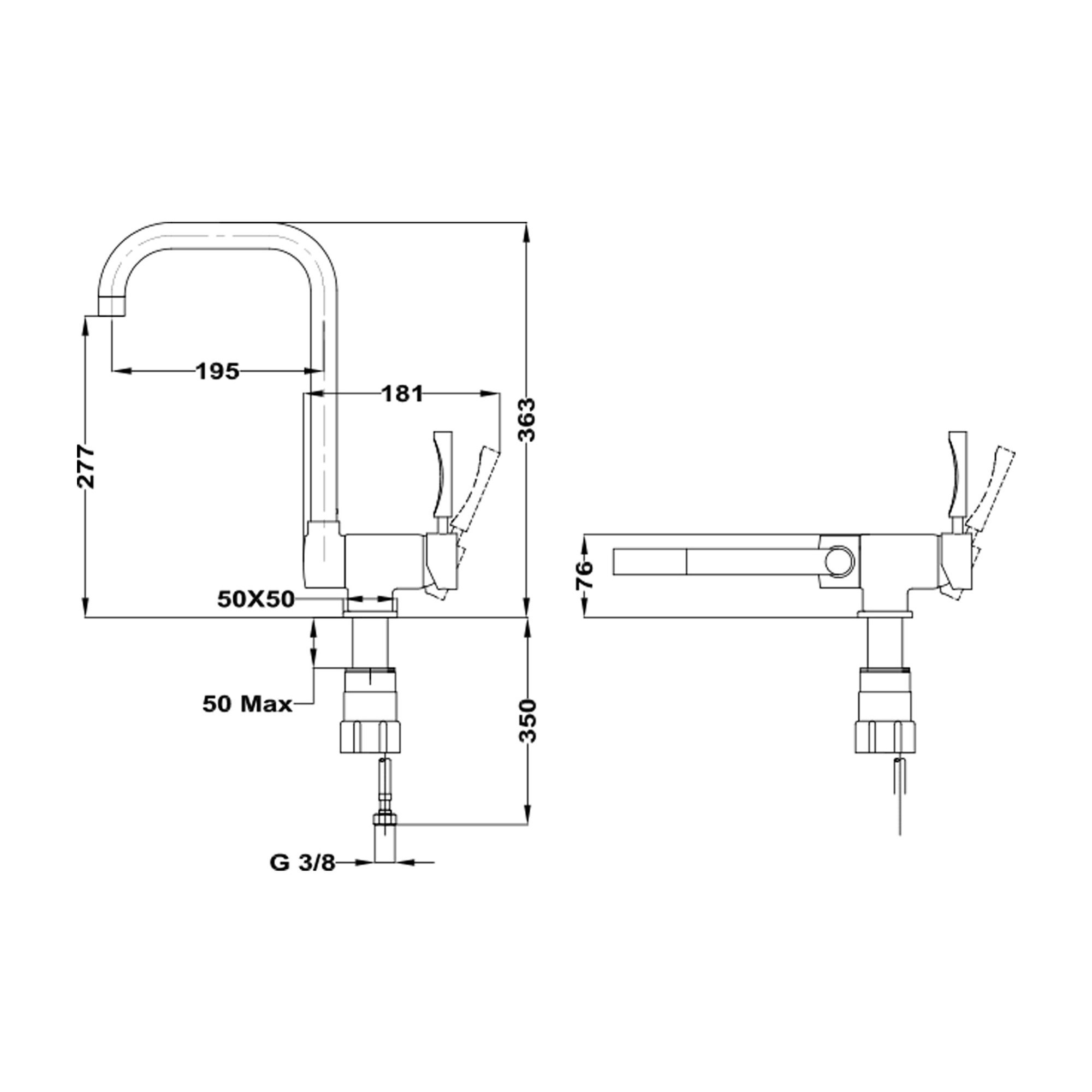 Teka MTP 984 L Borulu Mutfak Bataryası Krom 116030000