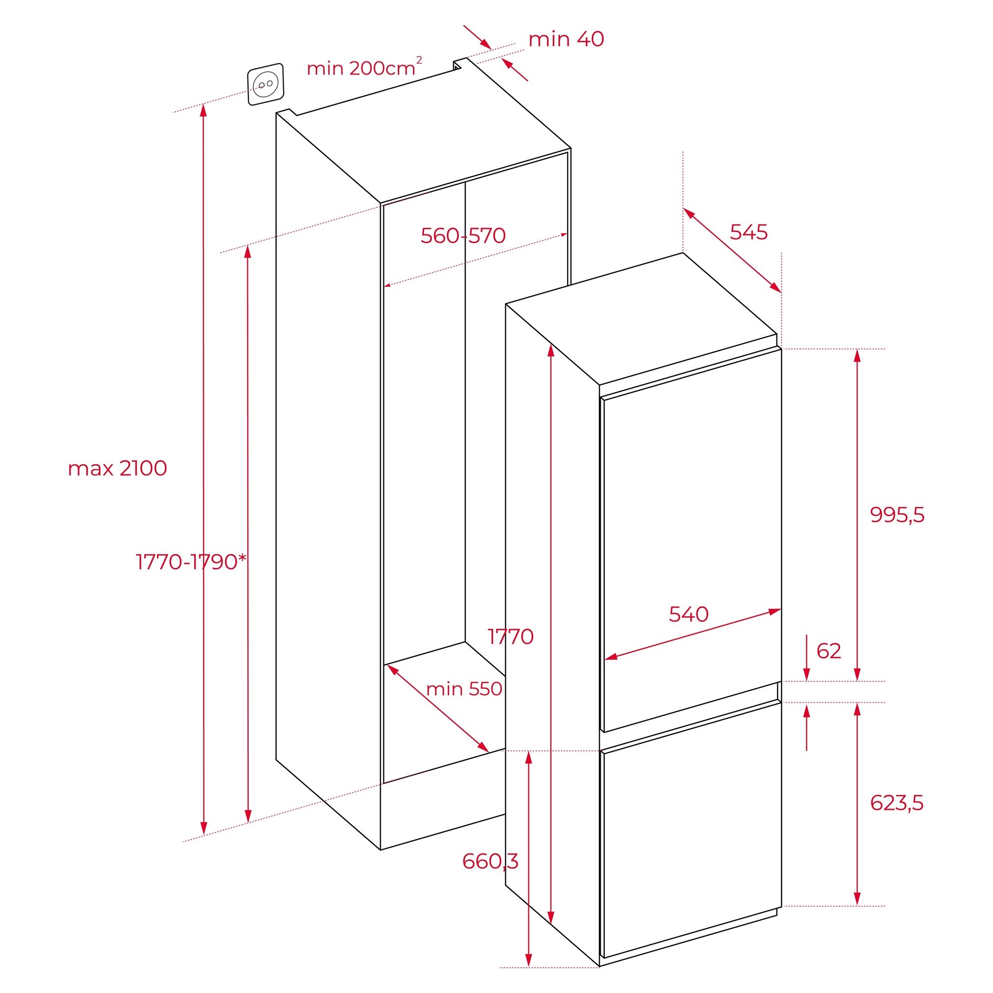 Teka RBF 73350 FI Ankastre Buzdolabı 113560010