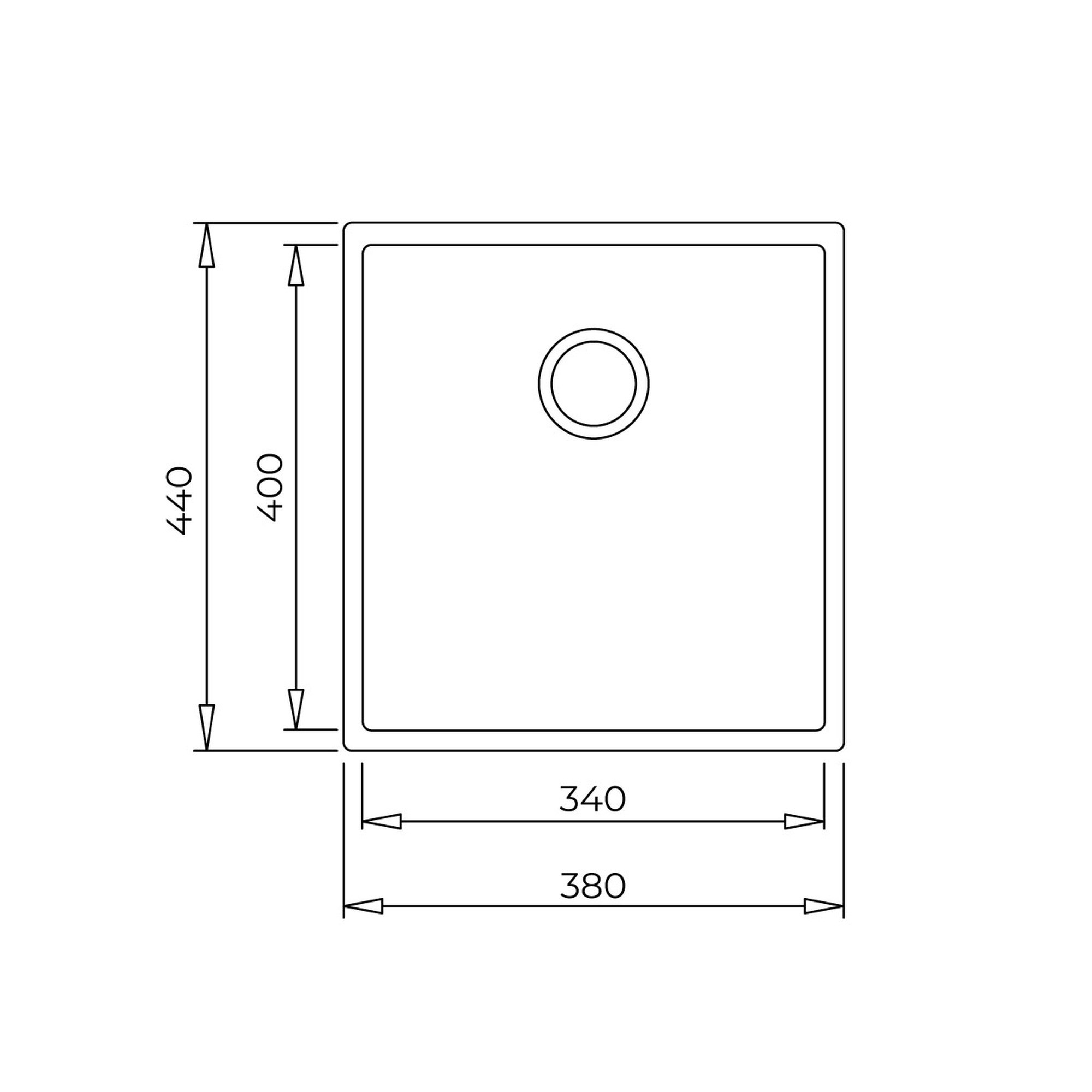Teka Square 34.40 TG Tek Hazneli Tezgahaltı Granit Eviye Gri 115230031