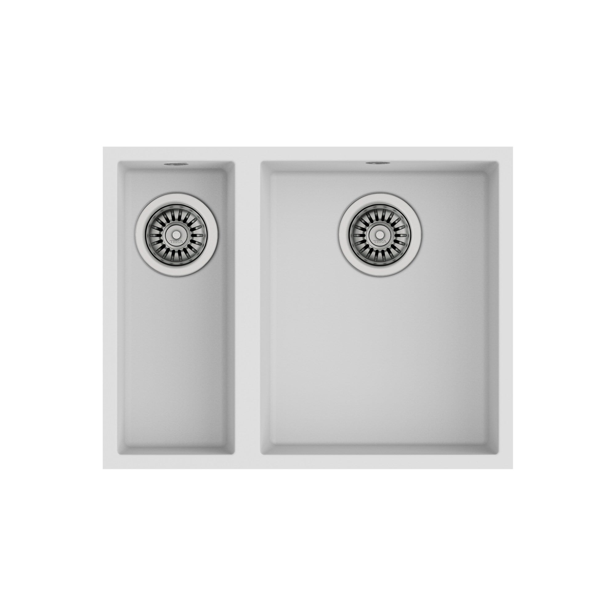 Teka Square 560 TG Çift Hazneli Tezgahaltı Granit Eviye Beyaz 115260033