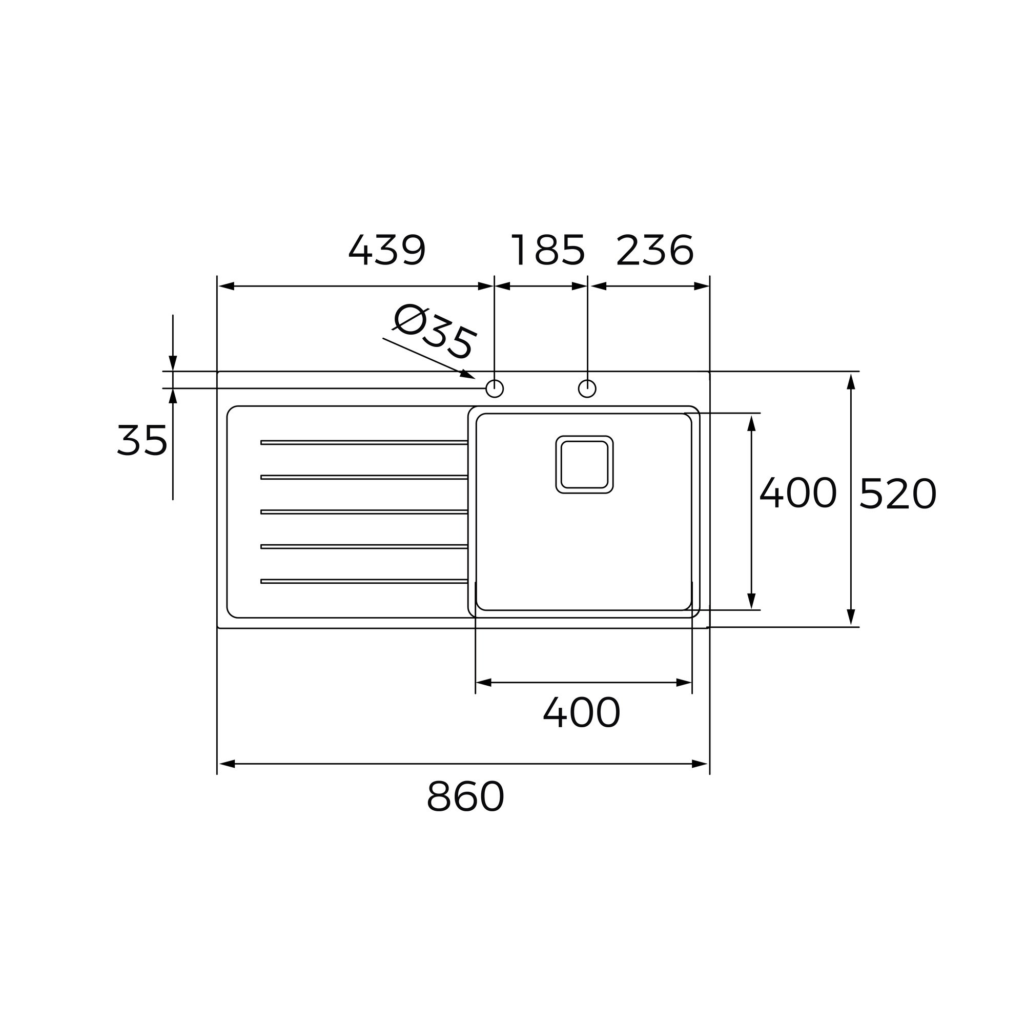 Teka Zenit RS15 1B 1D L 86 AUTO Tek Hazneli Paslanmaz Çelik Eviye 115100005