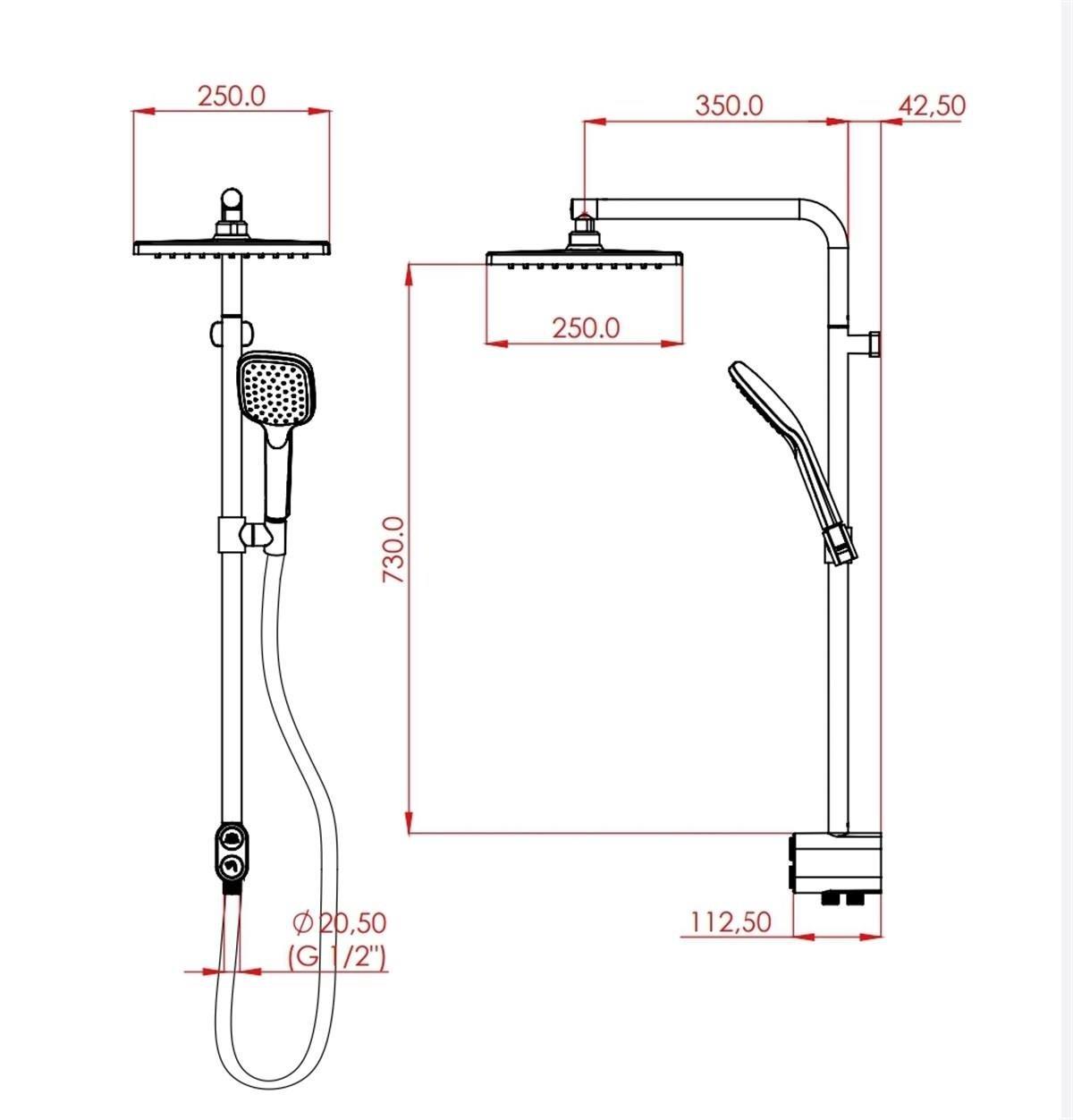 Teska Tena Duş Robotu Kare - DR2820C - DR 2820C