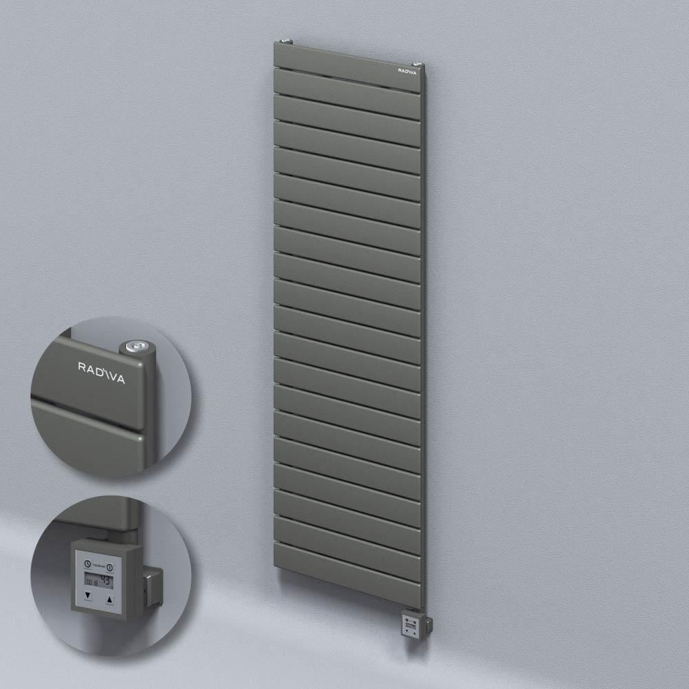 Tip 10H Elektrikli Çelik Dekoratif Radyatör 1476x500 Antrasit (KTX3 Termostat) 1000W