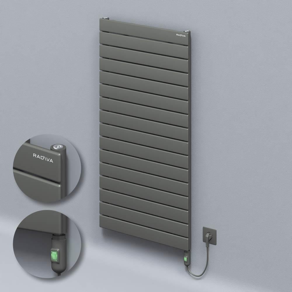 Tip 10H Elektrikli Çelik Dekoratif Radyatör 1180x600 Antrasit (On/Off Düğmeli) 900W
