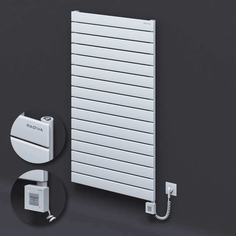 Tip 10H Elektrikli Çelik Dekoratif Radyatör 1180x700 Beyaz (KTX1 Termostat) 1000W Spiral Kablolu